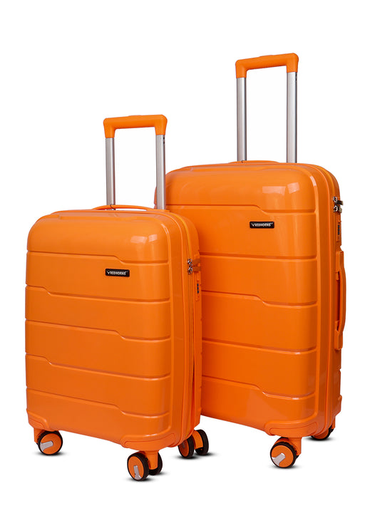 Travel luggage trolley travel suitcase set of 2 luggage trolley set of 2#color_orange