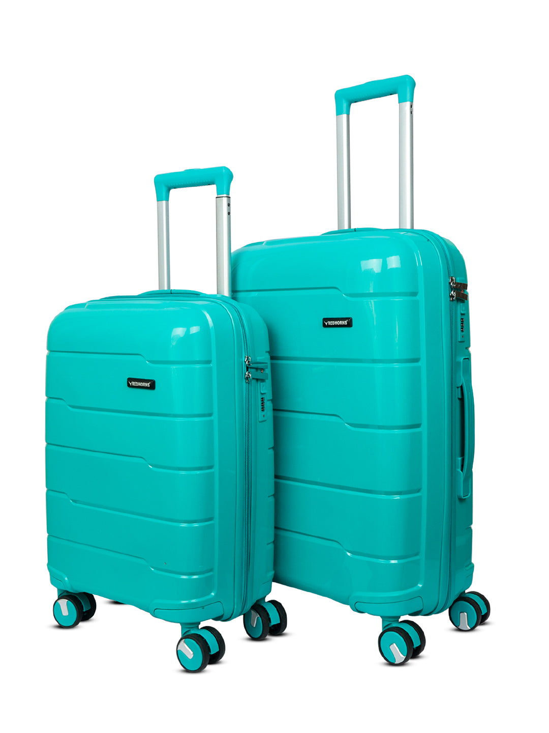 Travel luggage trolley travel suitcase set of 2 luggage trolley set of 2#color_dark-green