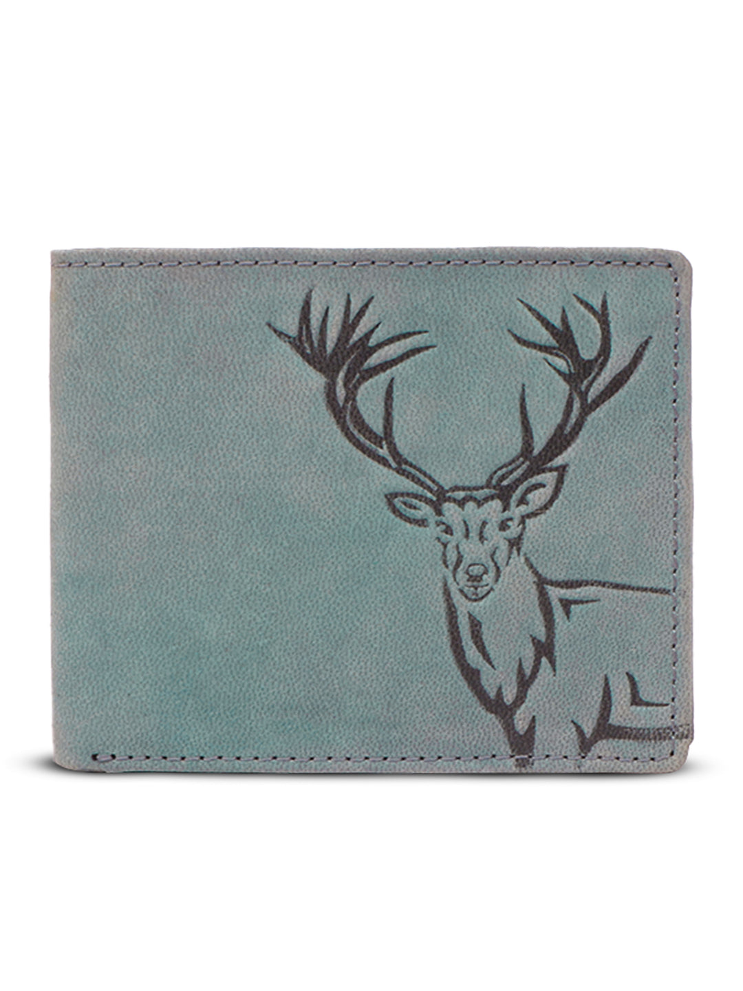 Men's leather wallet rfid protected slim wallet bifold wallet#color_blue
