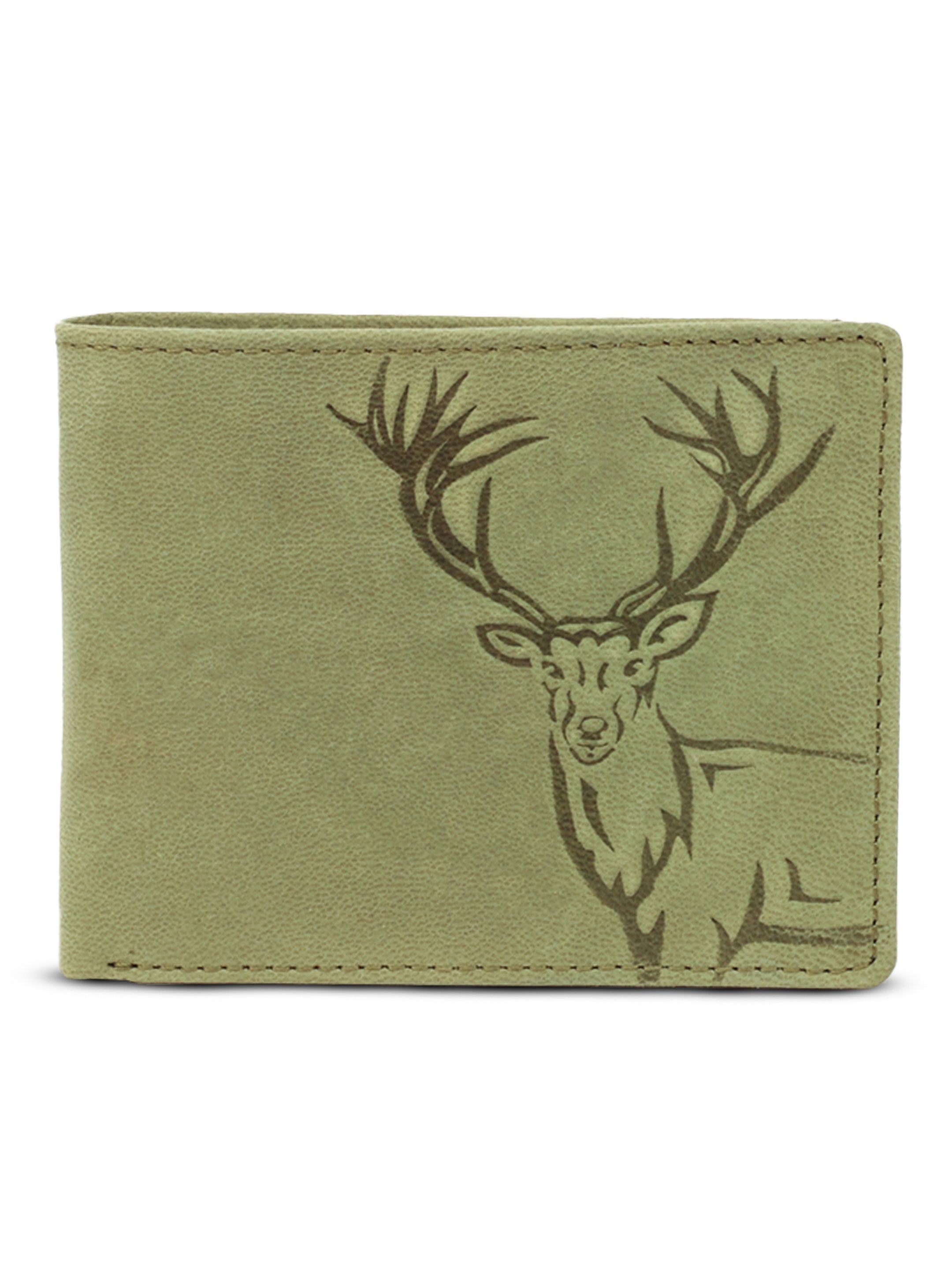 Men's leather wallet rfid protected slim wallet bifold wallet#color_green