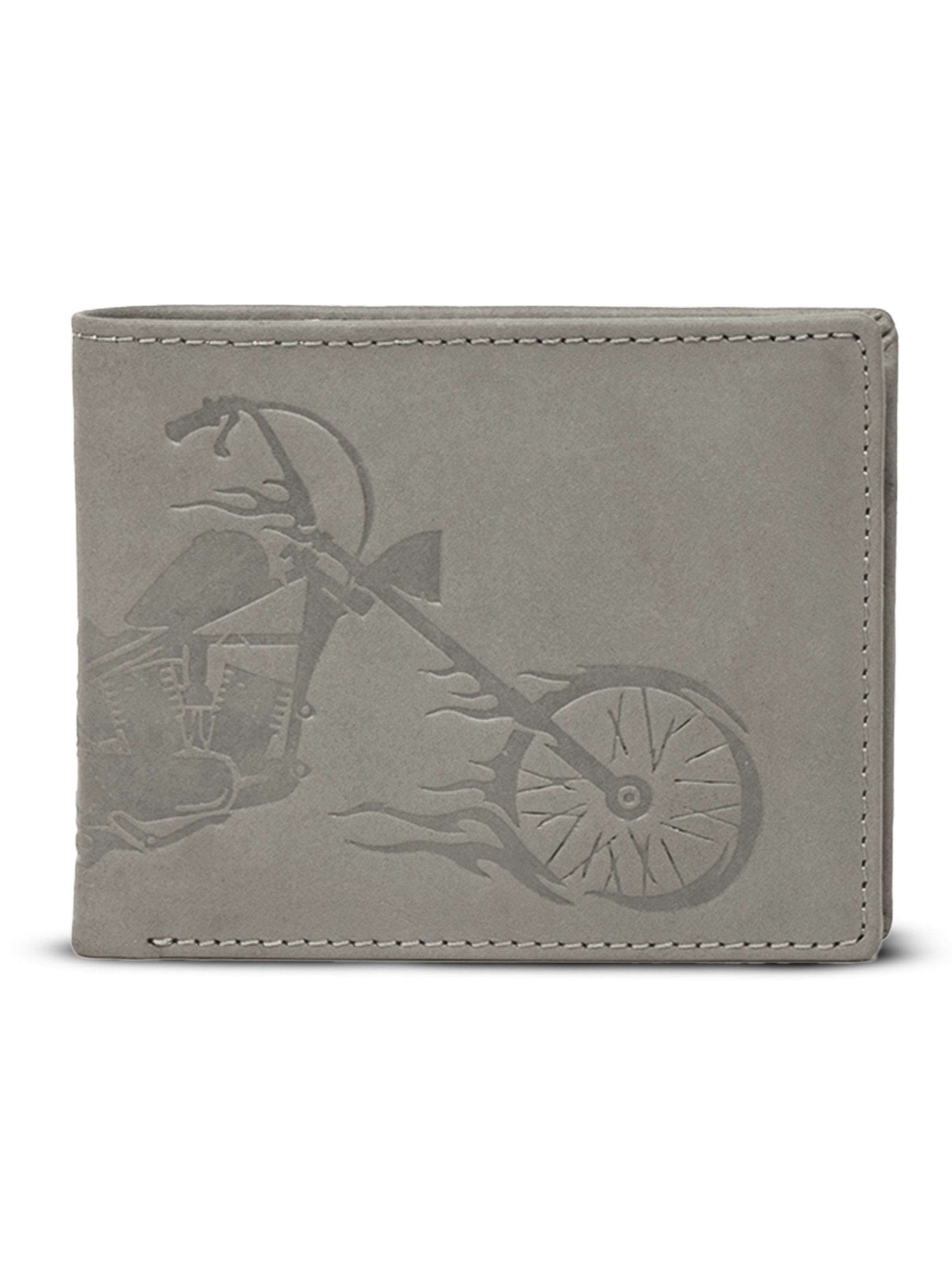Men's leather wallet rfid protected slim wallet bifold wallet#color_light-grey