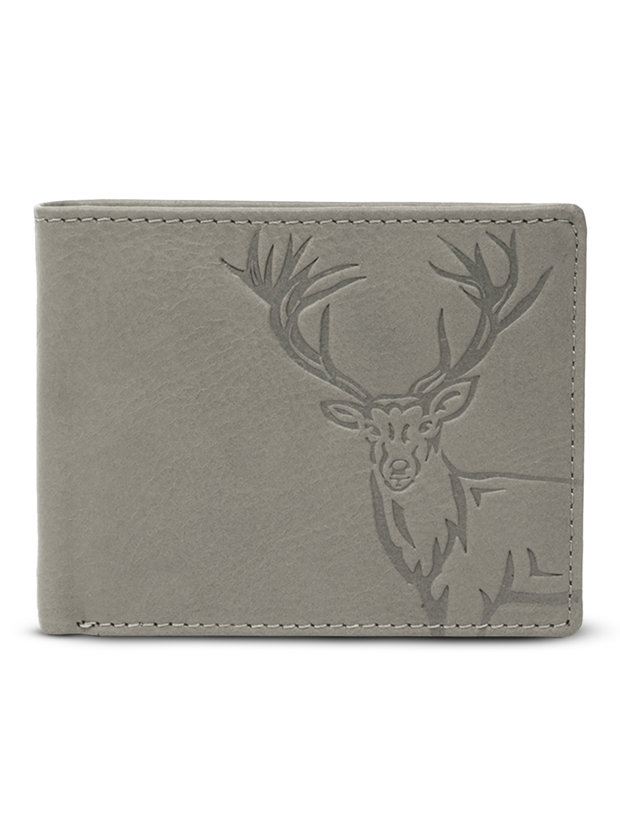Men's leather wallet rfid protected slim wallet bifold wallet#color_light-grey