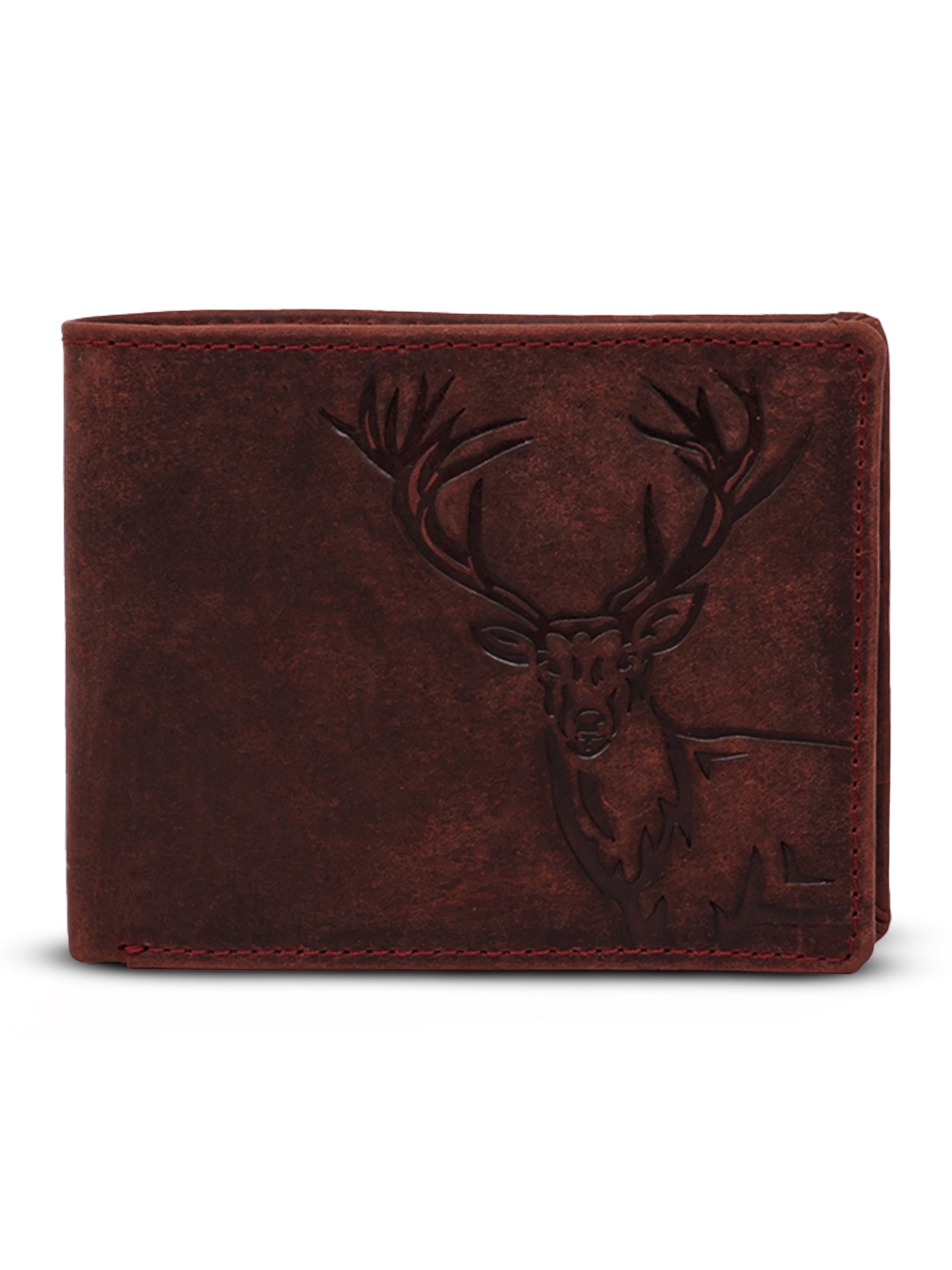 Men's leather wallet rfid protected slim wallet bifold wallet#color_maroon