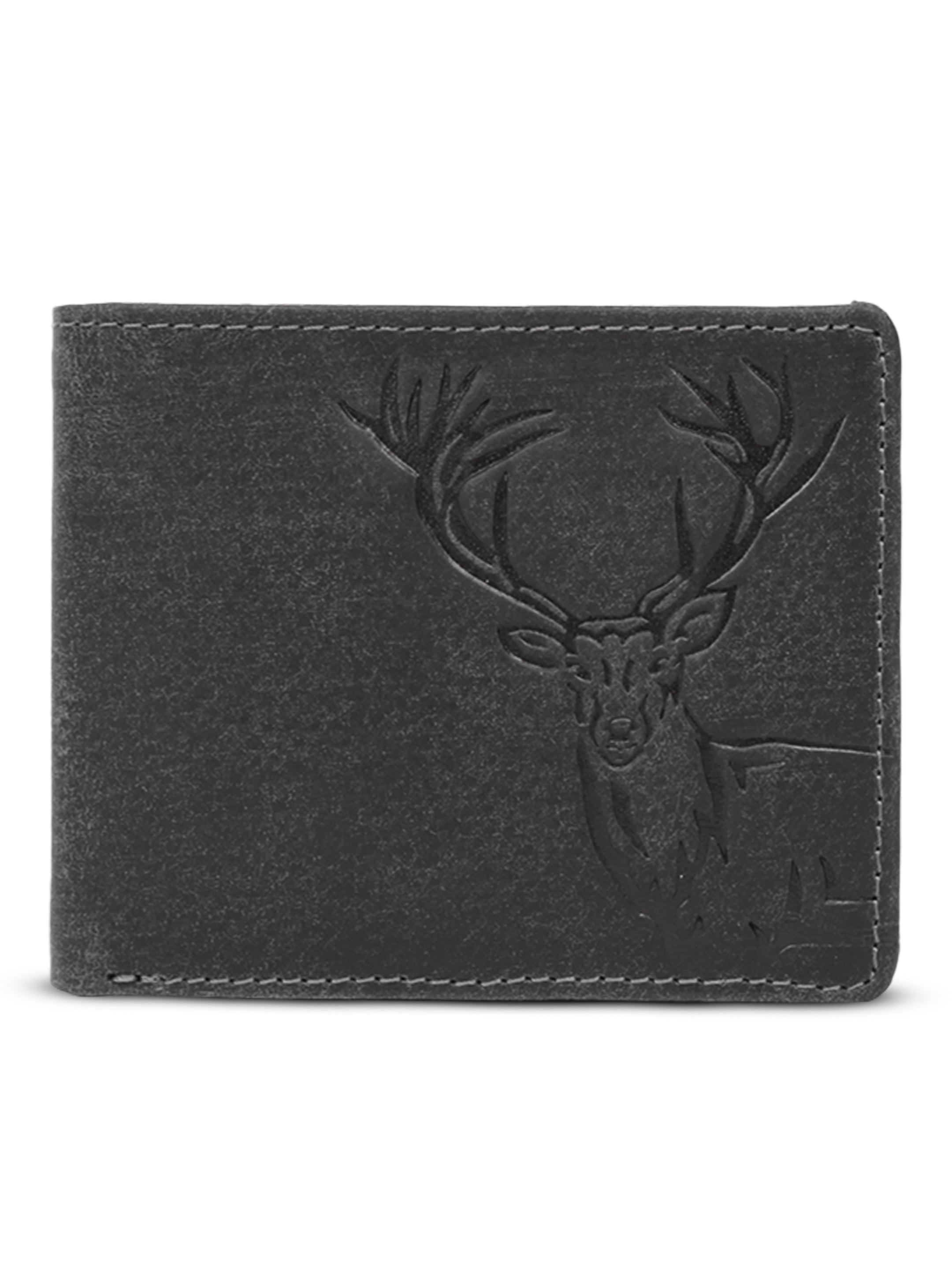 Men's leather wallet rfid protected slim wallet bifold wallet#color_dark-grey