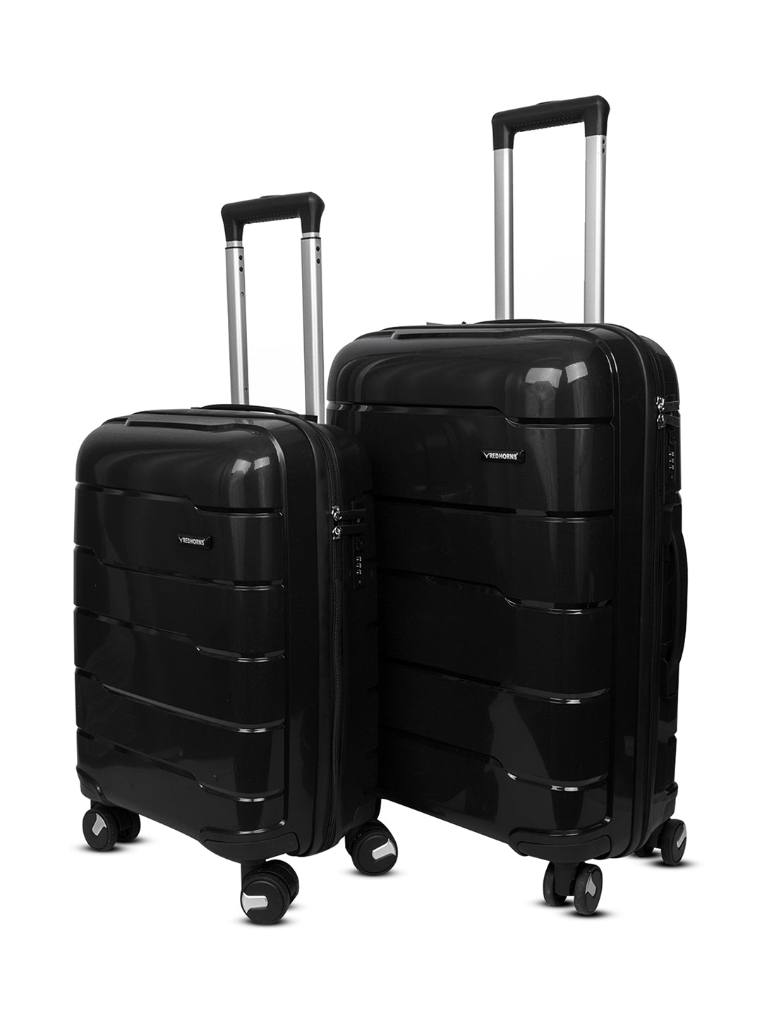 Travel luggage trolley travel suitcase set of 2 luggage trolley set of 2#color_black