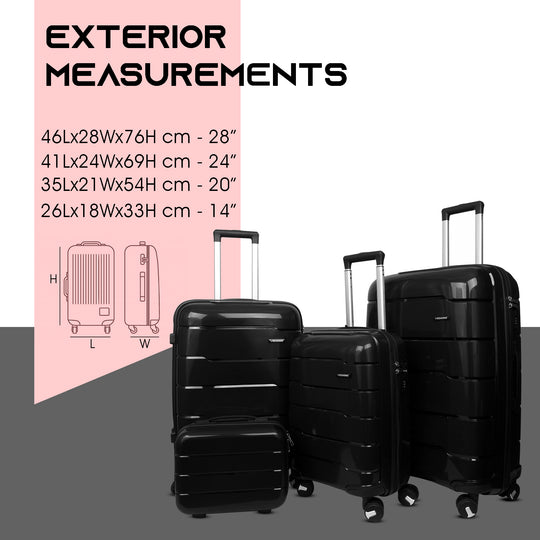 Travel luggage trolley travel suitcase set of 3 luggage trolley set of 3#color_black