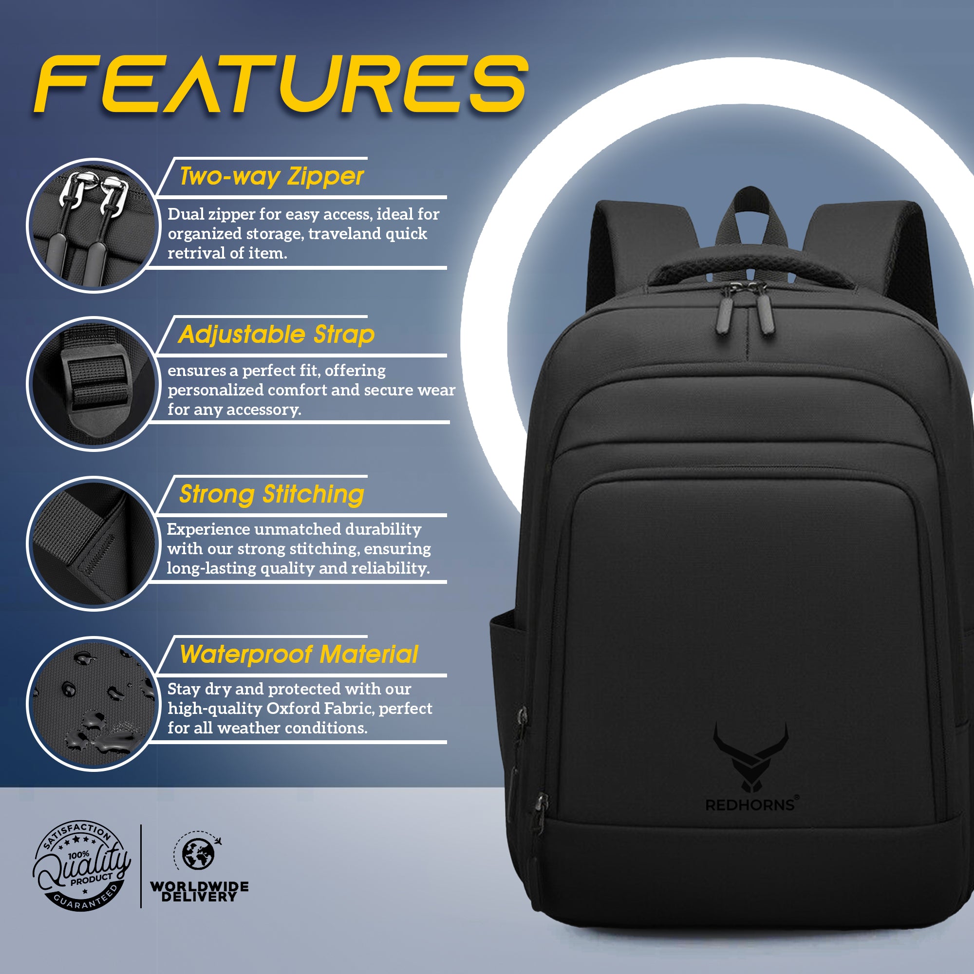 waterproof 20l backpack with 15.6' laptop compartment#color_black