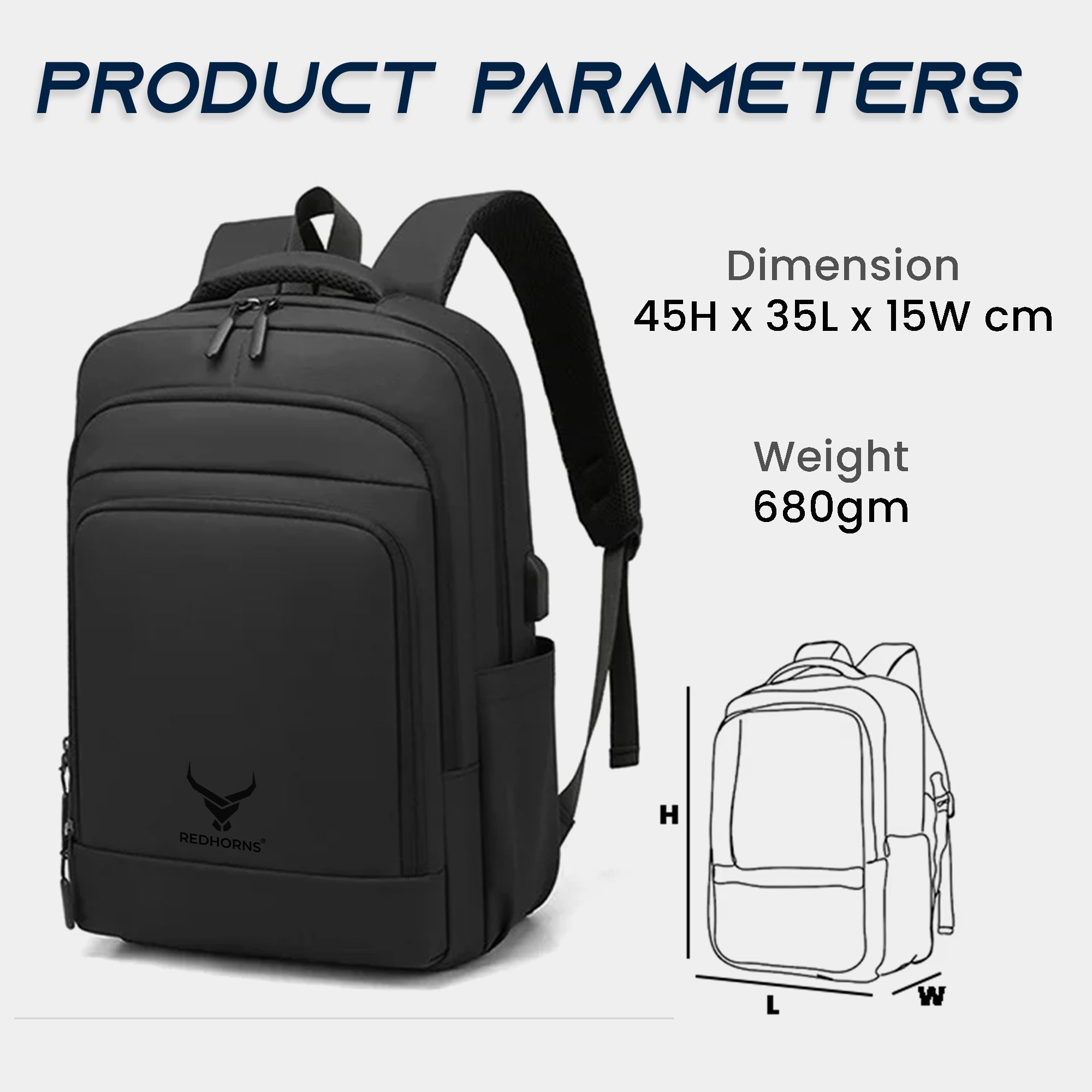waterproof 20l backpack with 15.6' laptop compartment#color_black