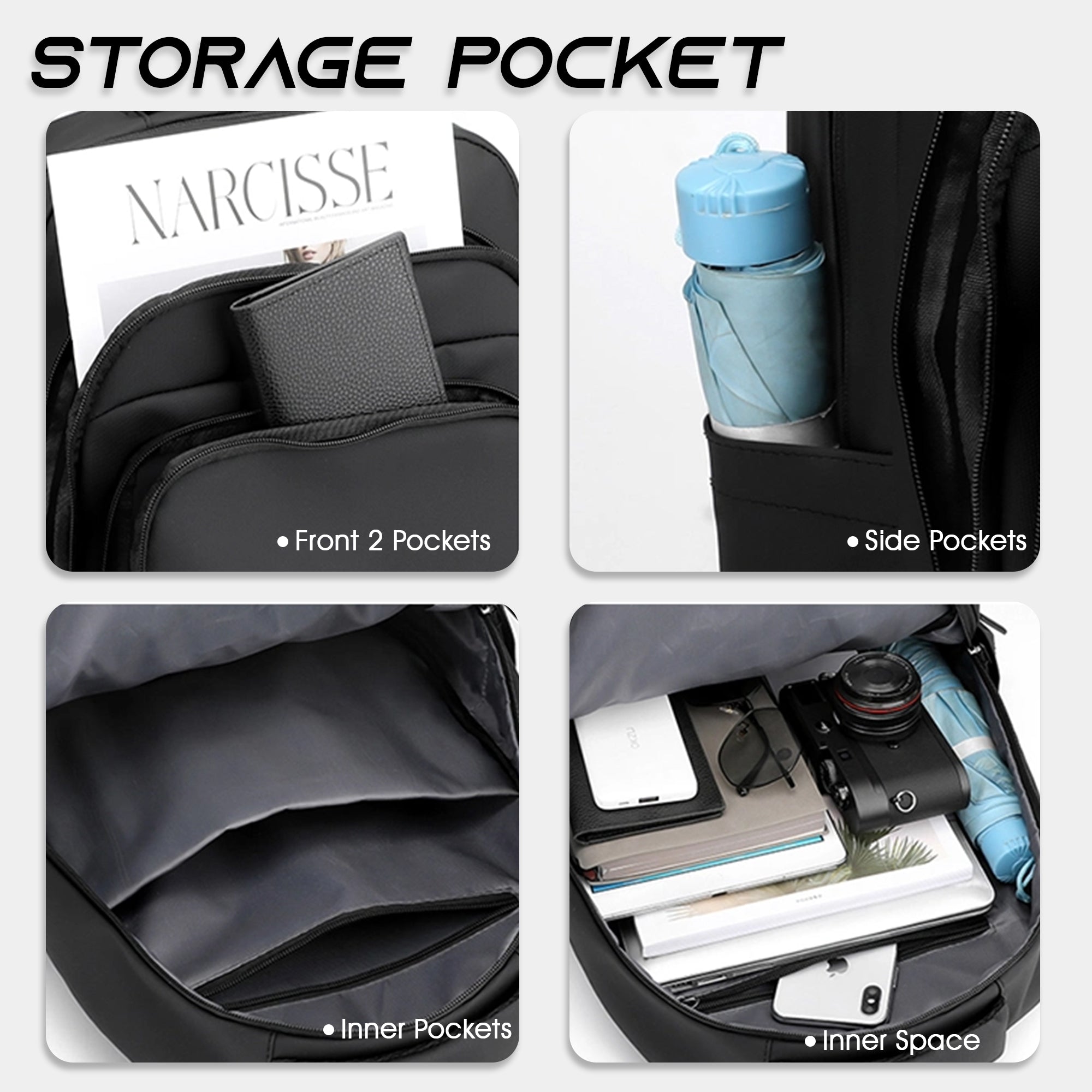 waterproof 20l backpack with 15.6' laptop compartment#color_black