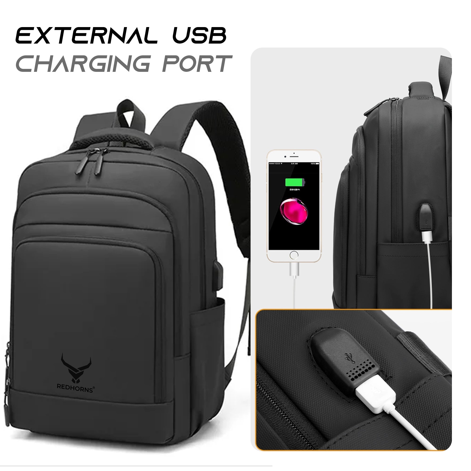 waterproof 20l backpack with 15.6' laptop compartment#color_black