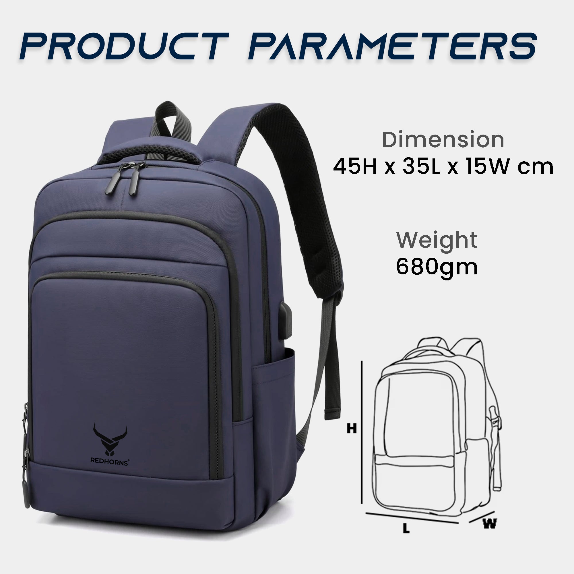 waterproof 20l backpack with 15.6' laptop compartment#color_blue
