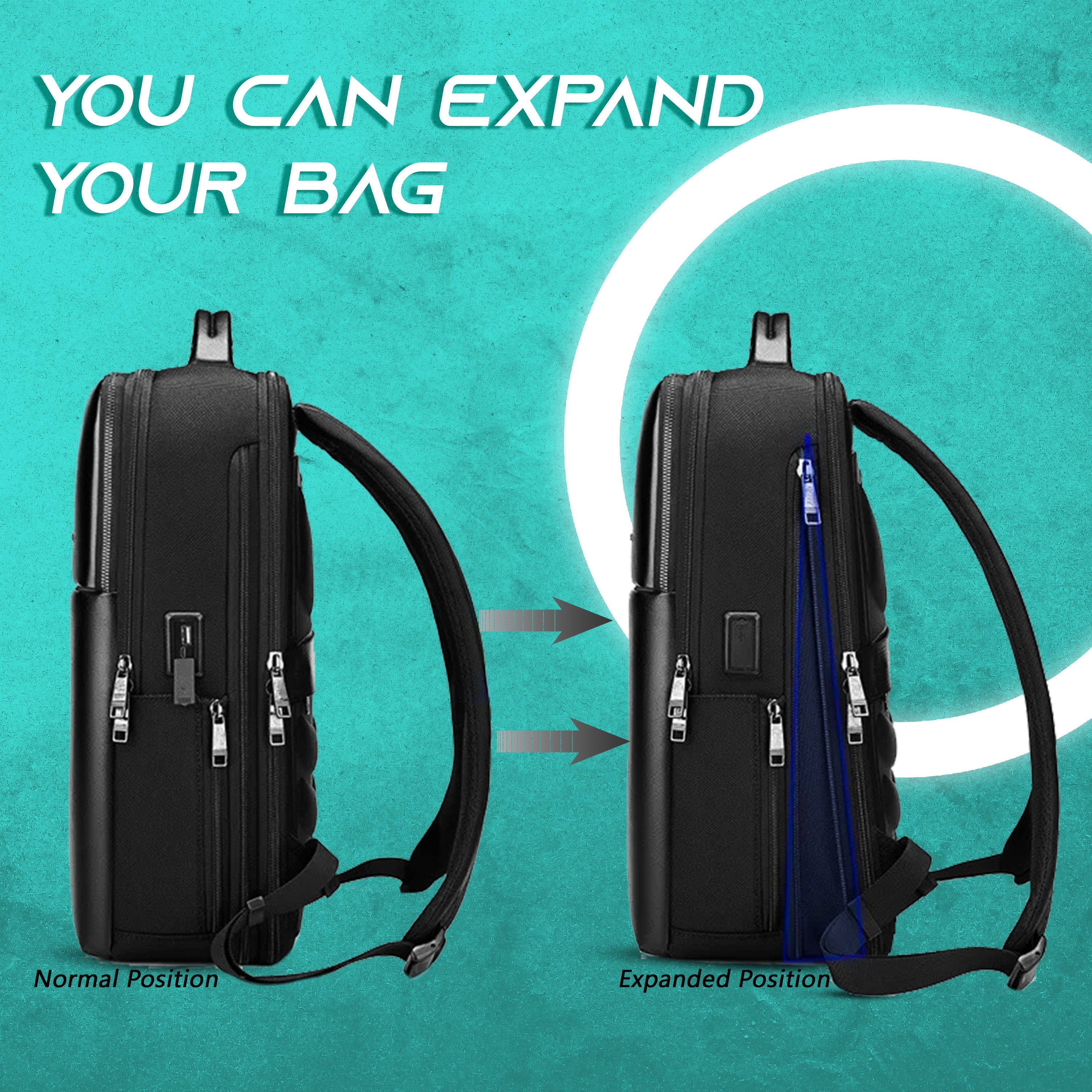 Waterproof antitheft laptop bag#color_black