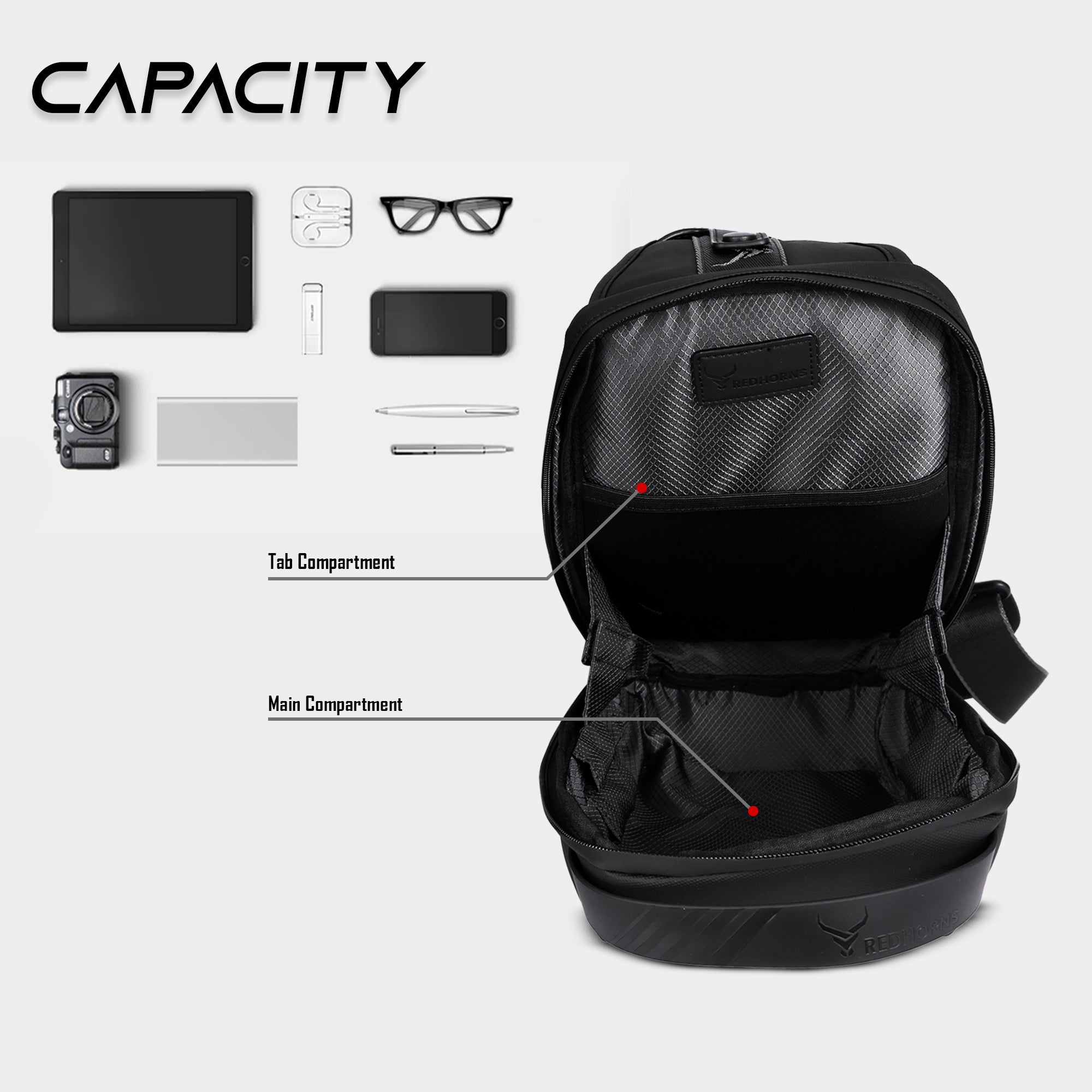 Waterproof antitheft sling bag#color_black