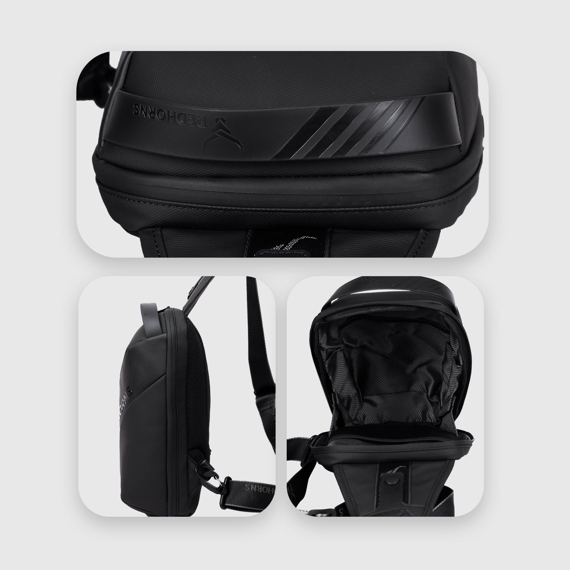Waterproof antitheft sling bag#color_black
