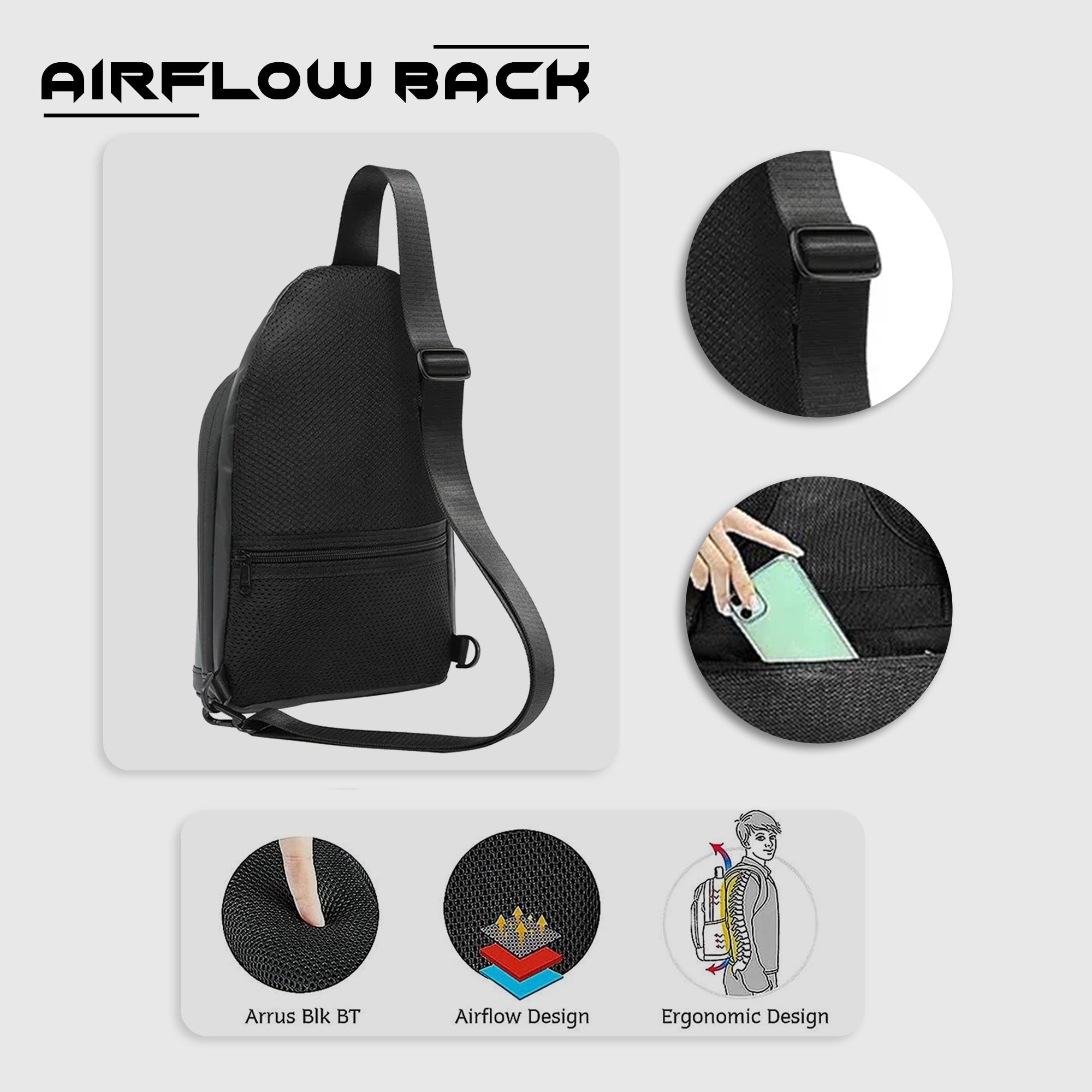 Waterproof Hard shell LED Screen Crossbody Sling Bag