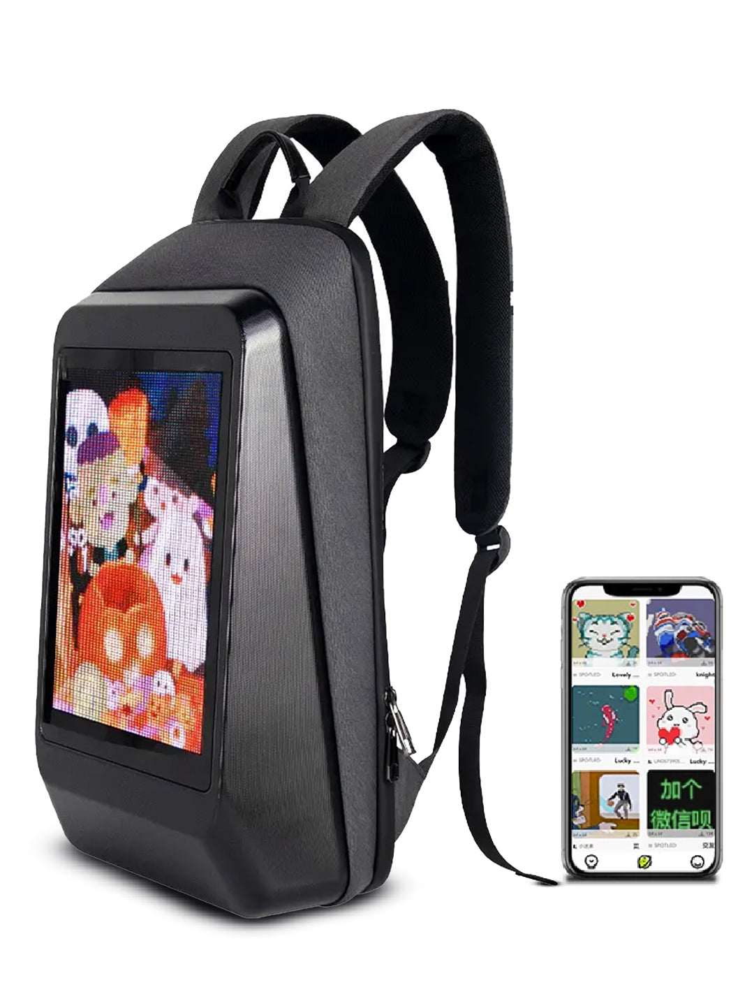 Waterproof Hard Shell LED Screen Laptop Backpack