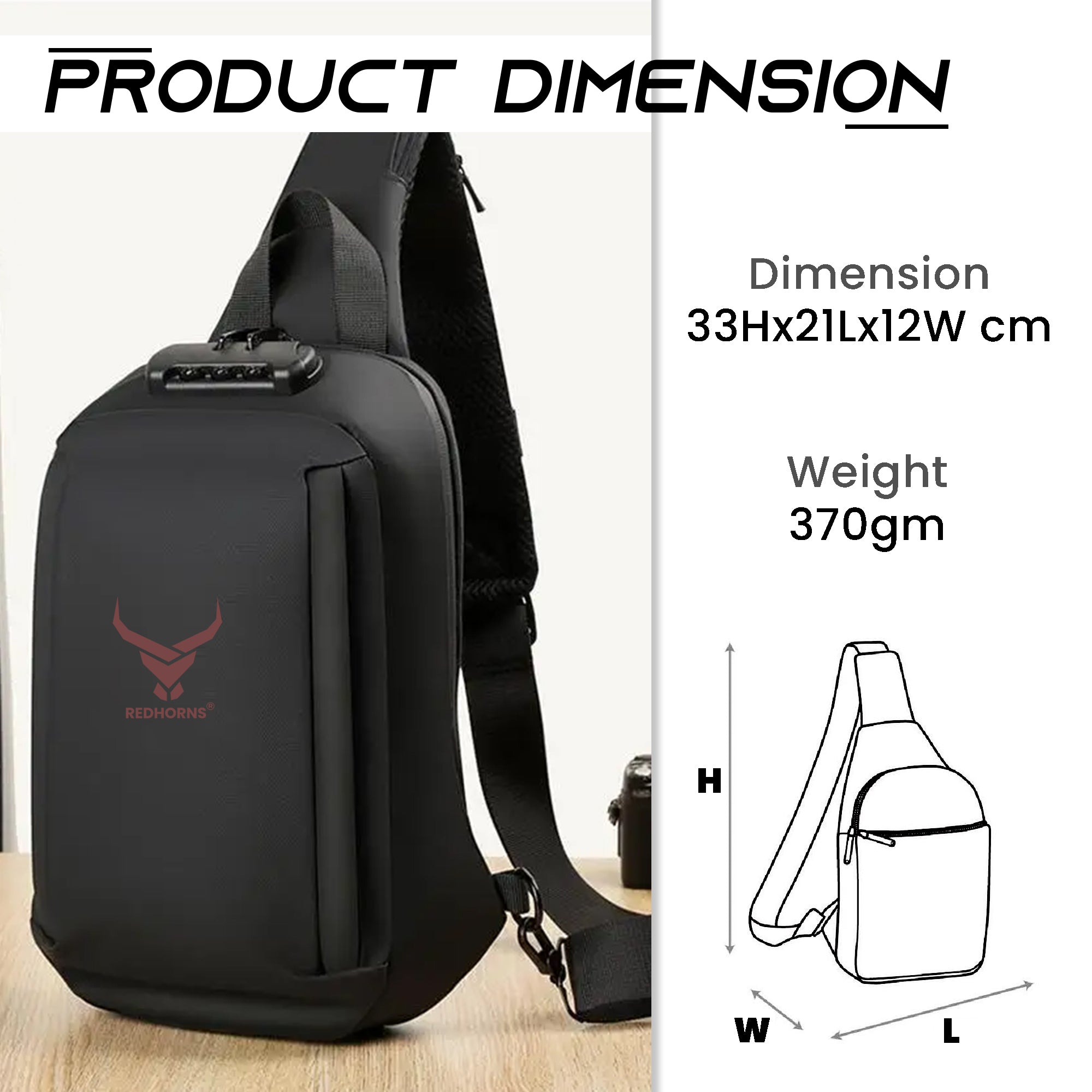 Sling bag for men side bag for men crossbody bag#color_black