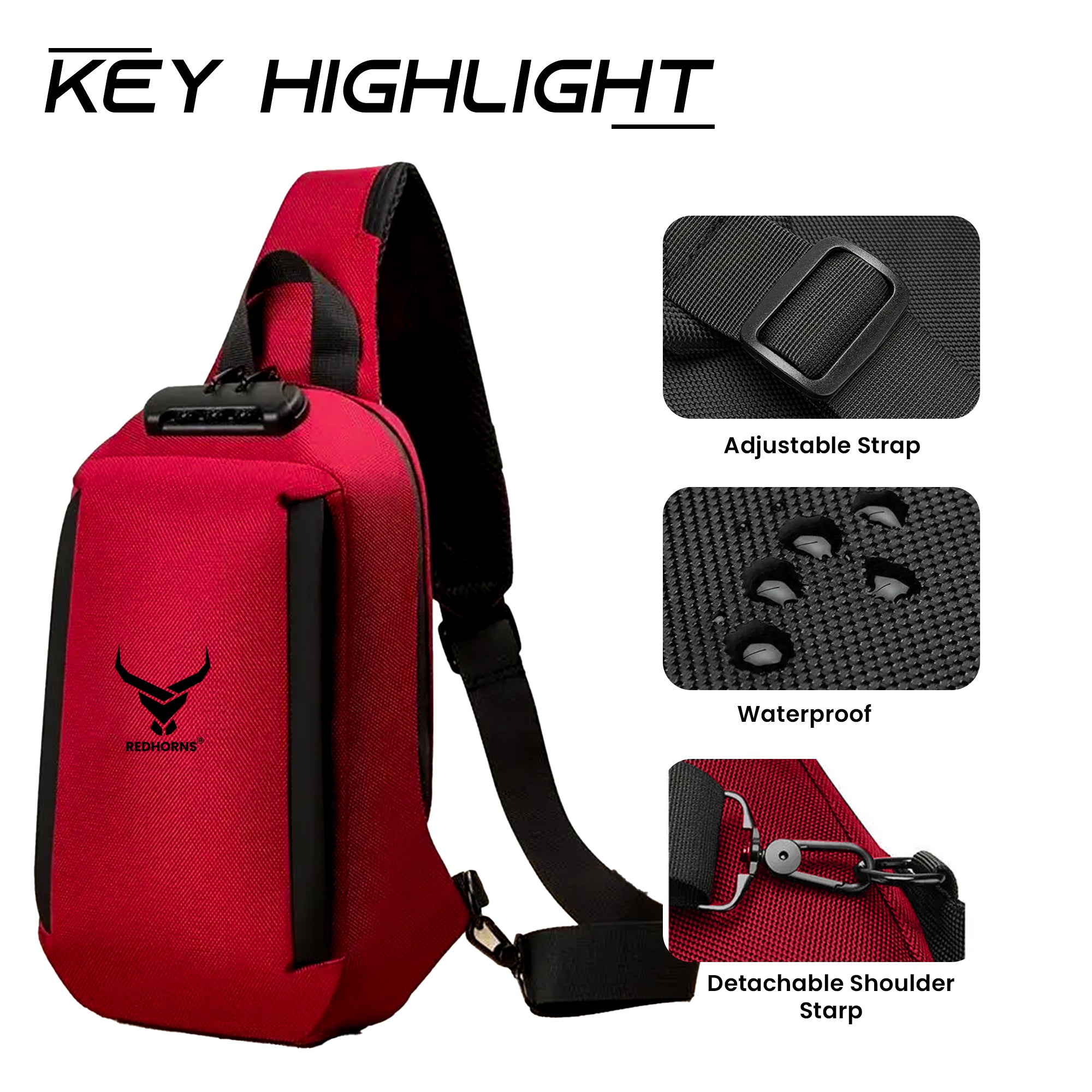 Sling bag for men side bag for men crossbody bag#color_red