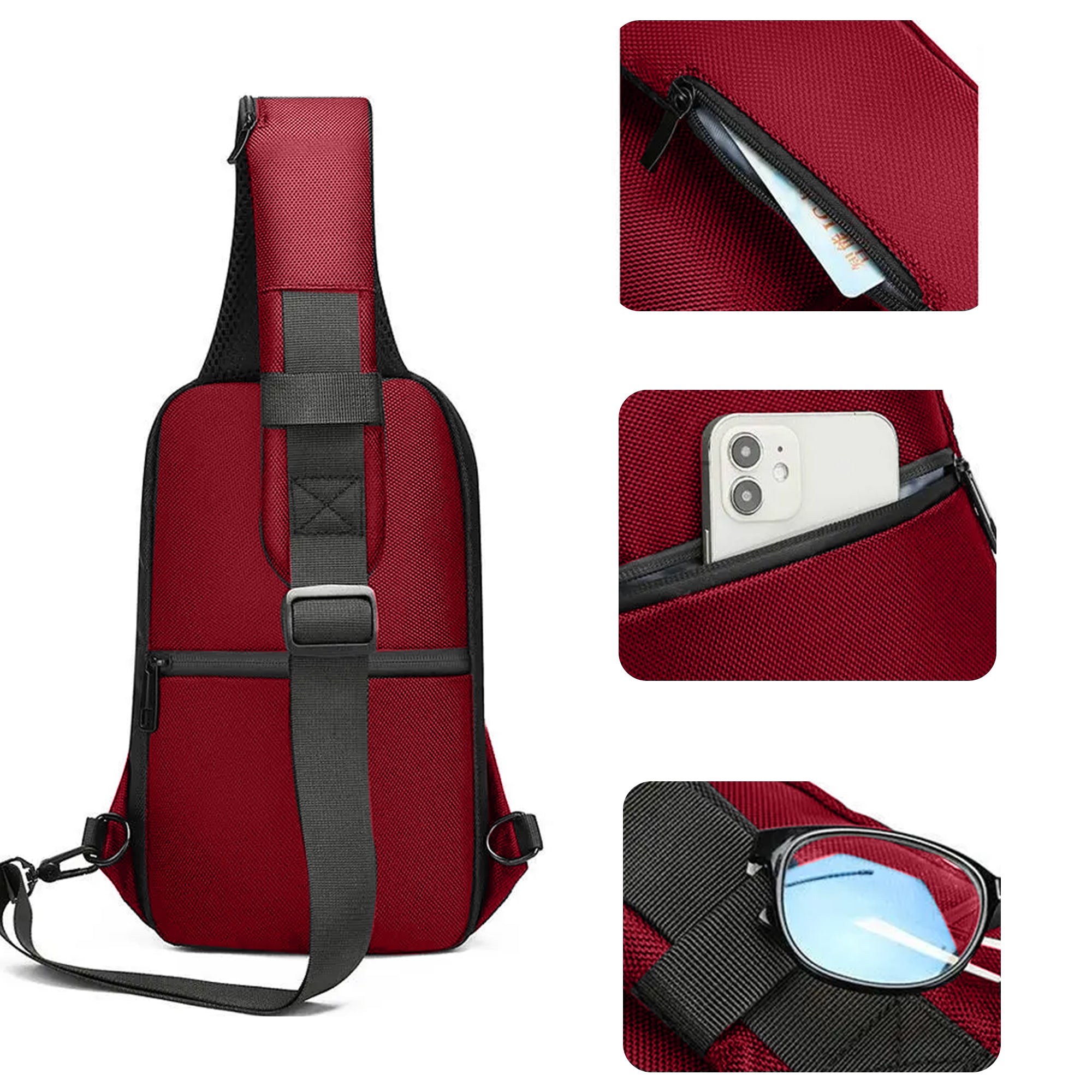 Sling bag for men side bag for men crossbody bag#color_red