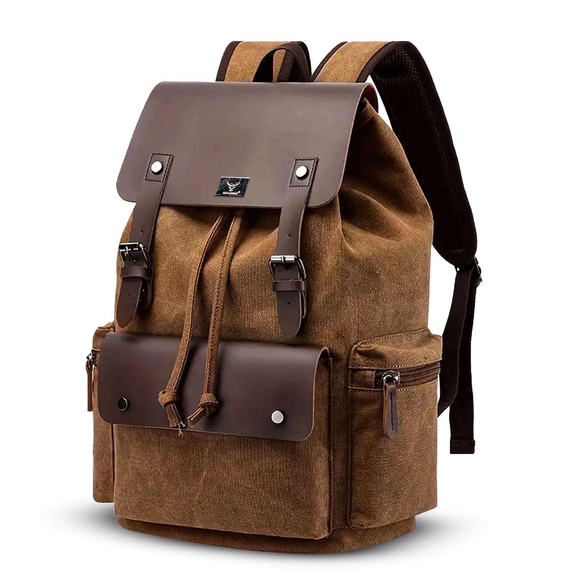 20L Waterproof Vintage Canvas Backpack With 15.6 Inches Laptop Compartment