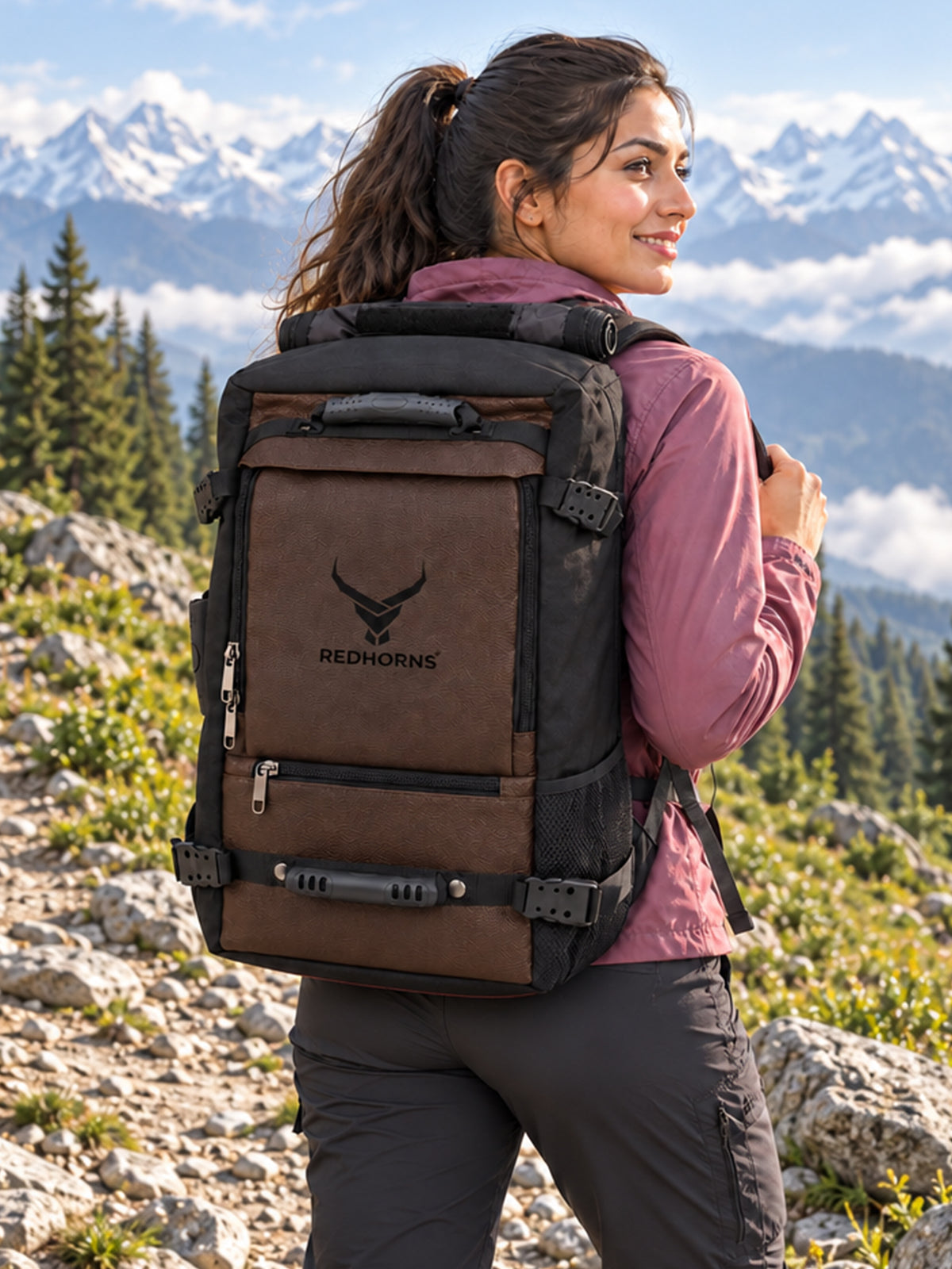REDHORNS 40L Backpack - Brown - detail