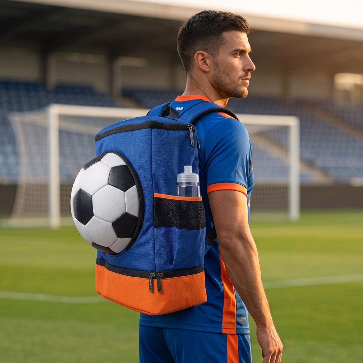 StrikePro 36L Football Backpack Blue Orange - view 2