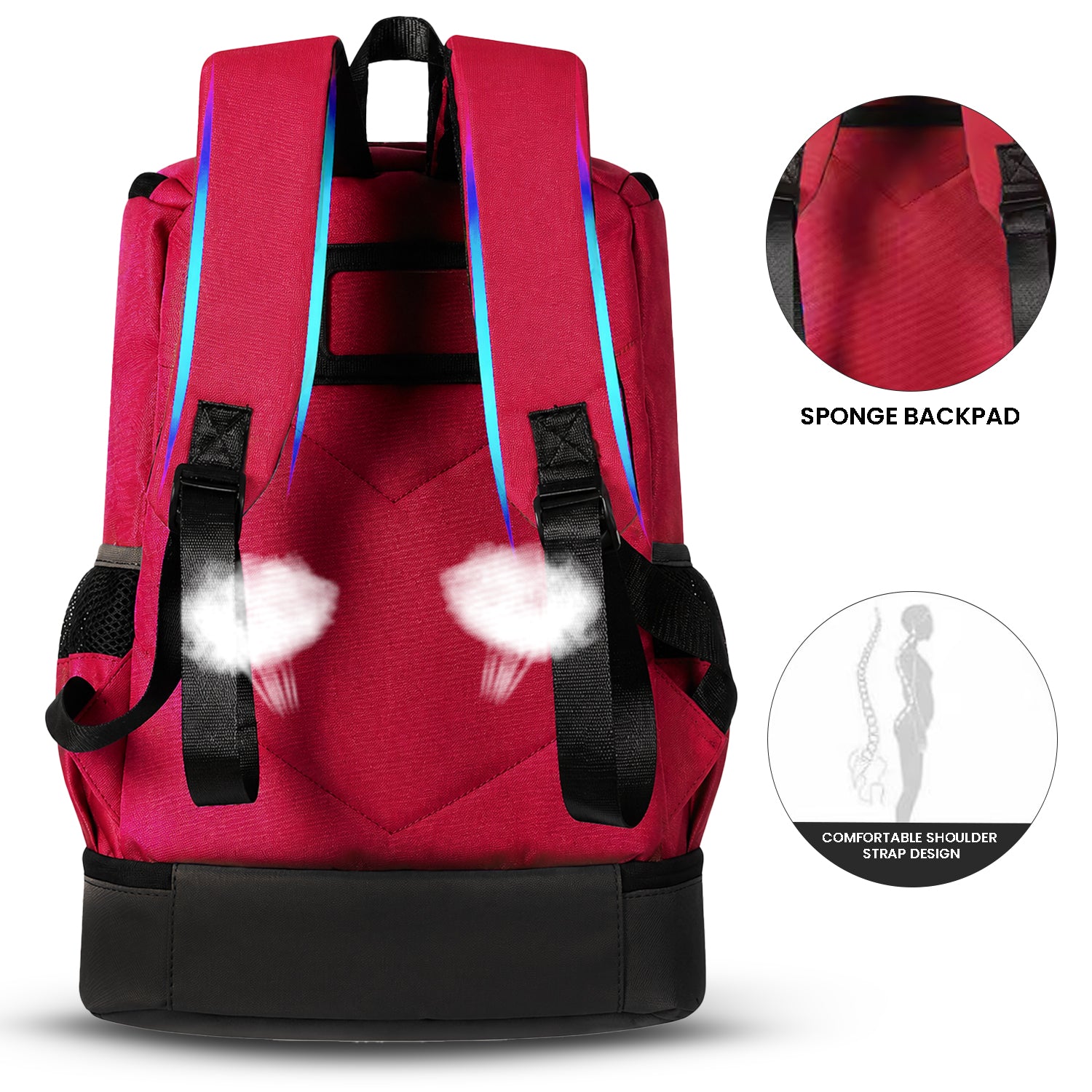 StrikePro 36L Football Backpack Red Black - view 6