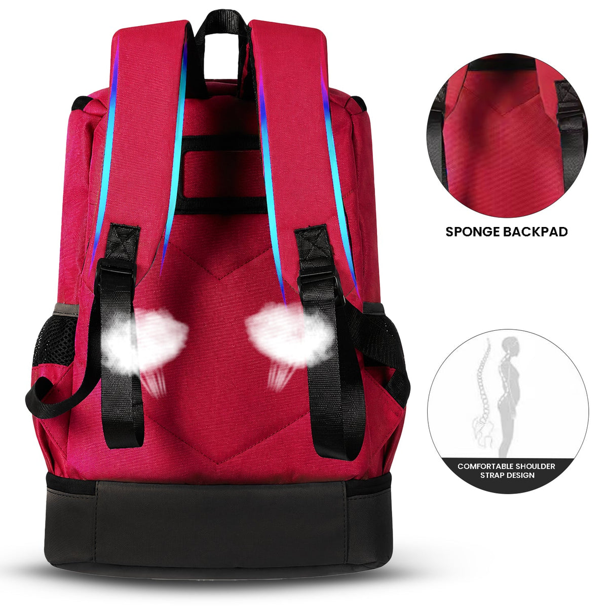StrikePro 36L Football Backpack - Red Black