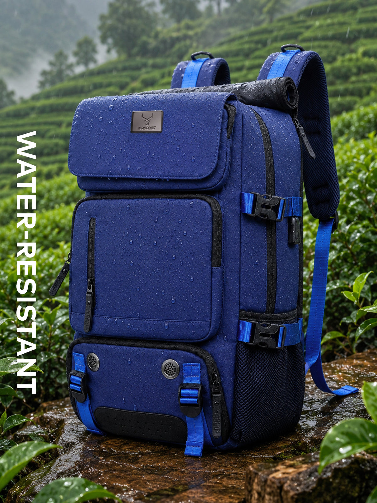 TriMode Voyager 30L 3-in-1 Travel Backpack - Navy Blue water resistant