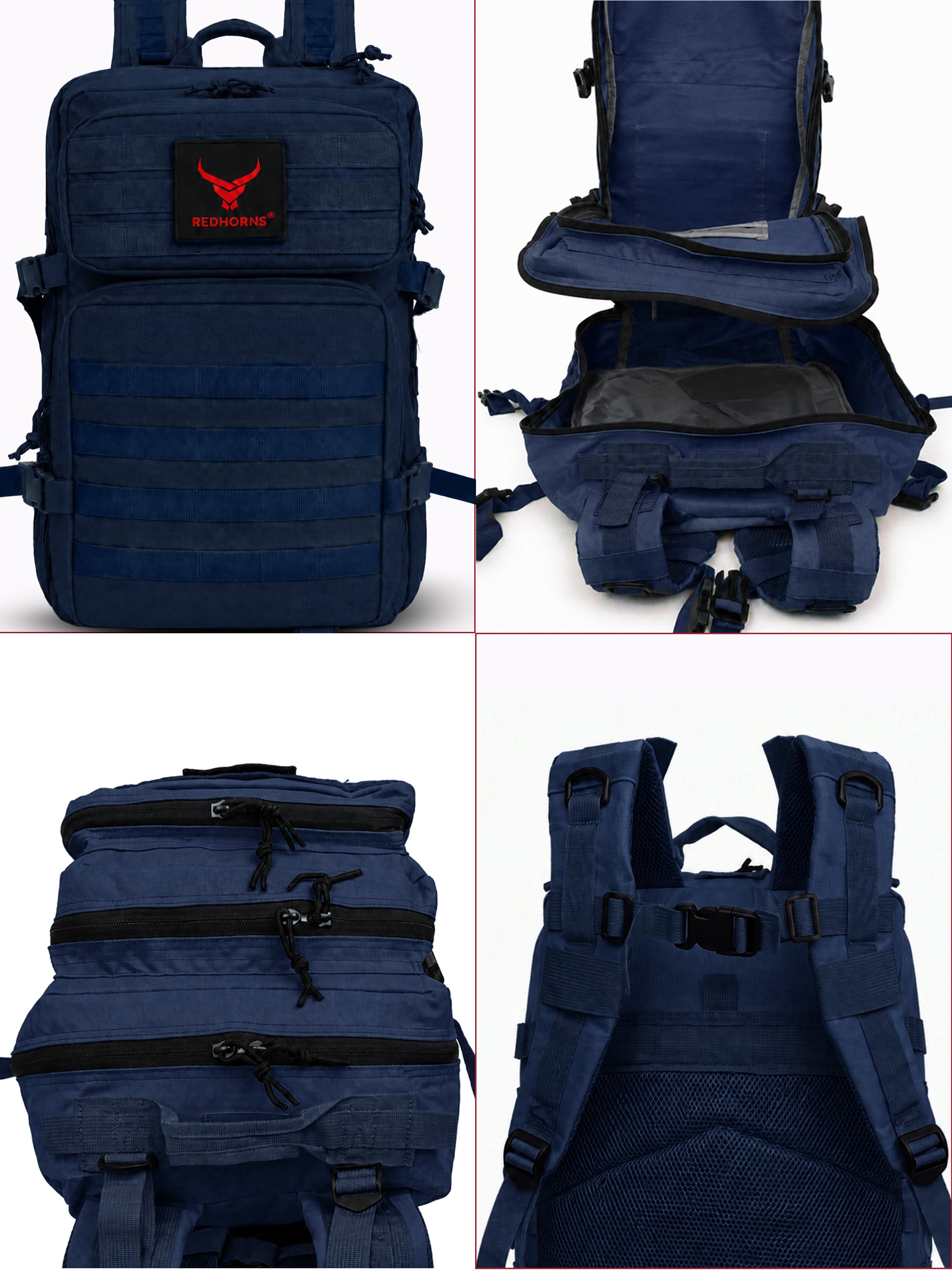 REDHORNS 52L Military Tactical Backpack - Navy Blue - BP093I_5.jpg