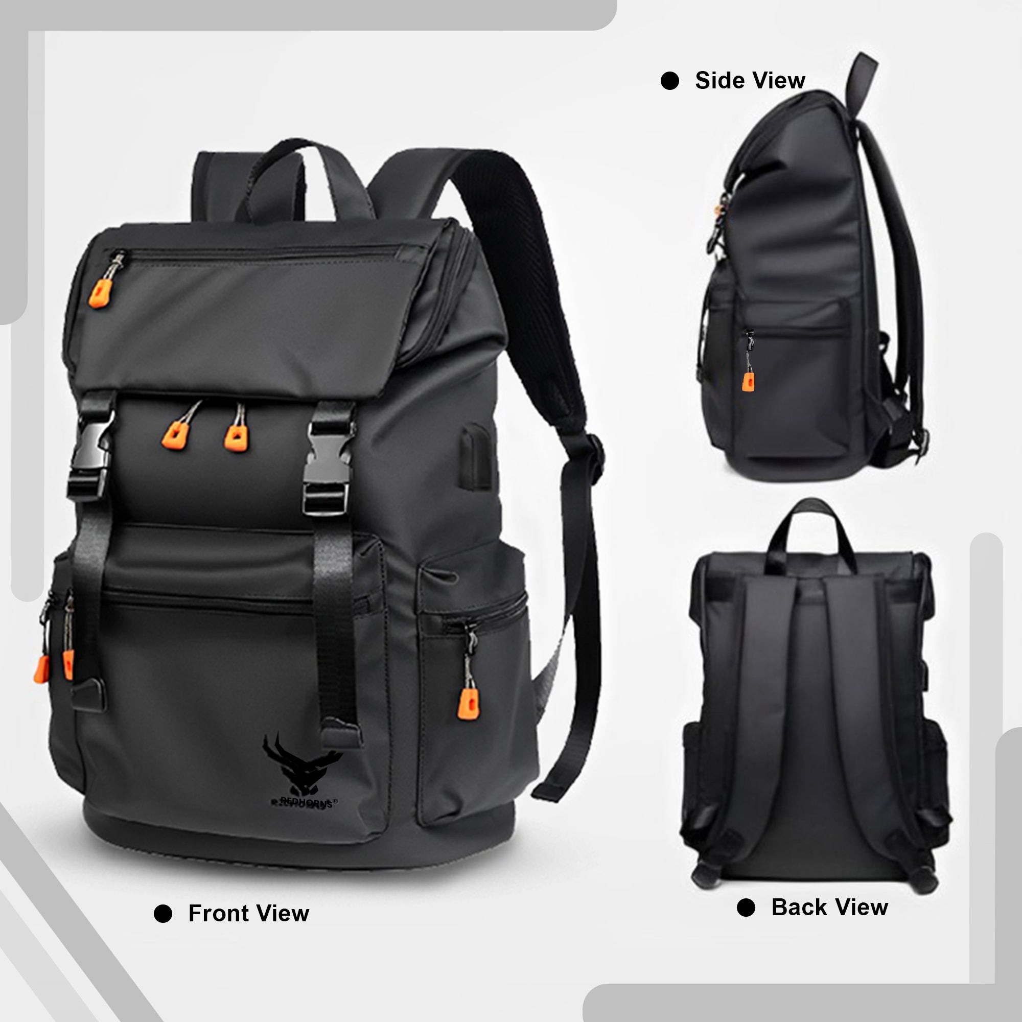 Backpack for men laptop backpack waterproof laptop backpack hiking backpack travel backpack for men#color_black