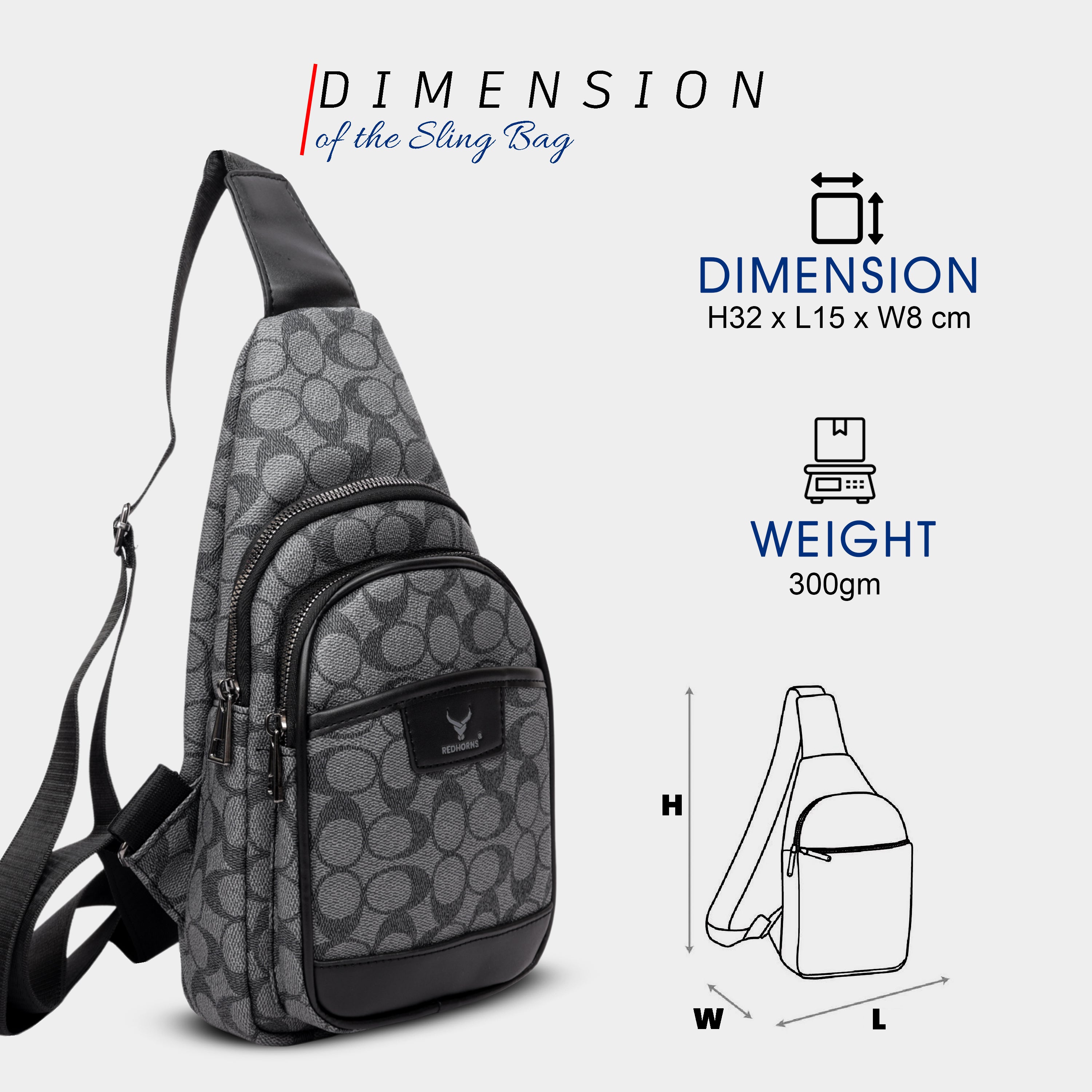 Waterproof crossbody sling bag#color_black