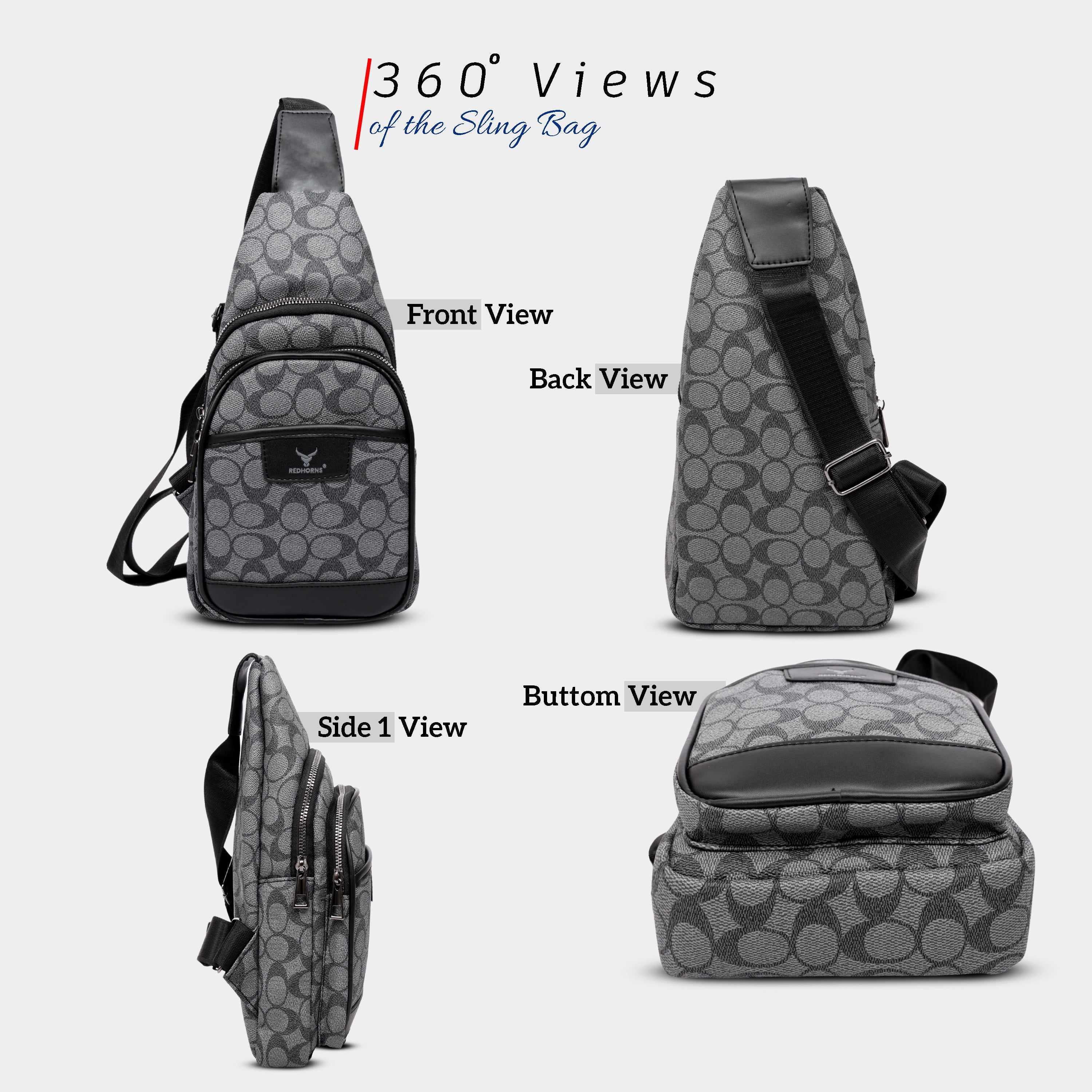 Waterproof crossbody sling bag#color_black