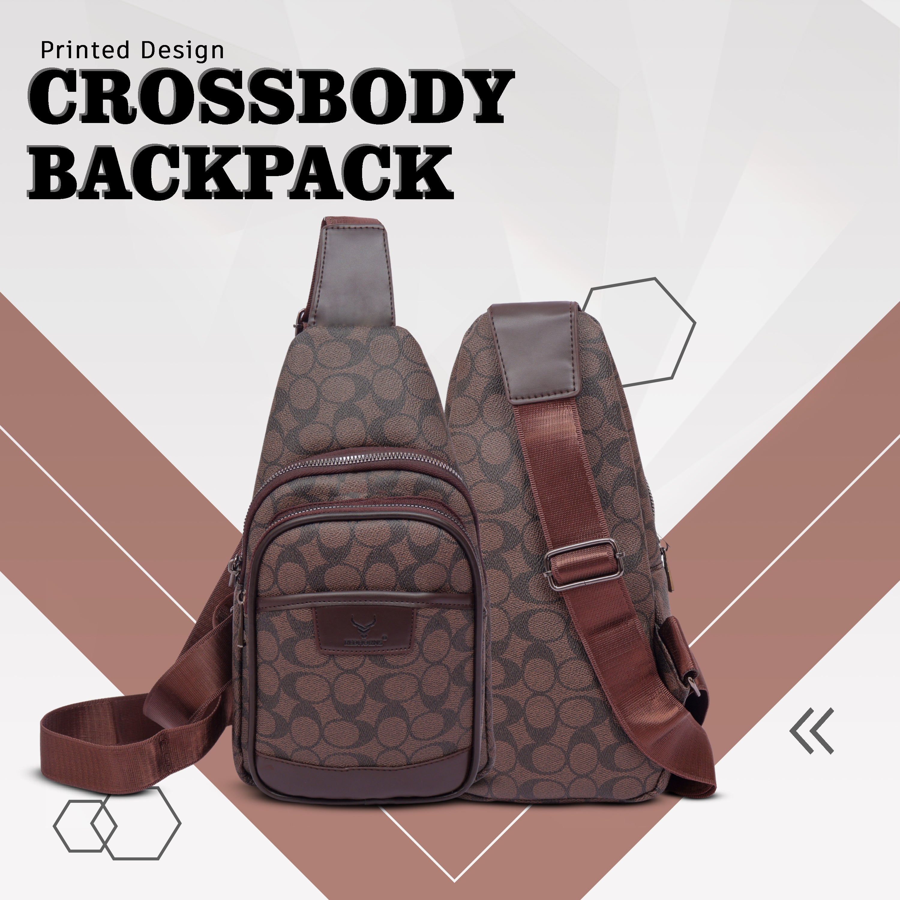 Waterproof crossbody sling bag#color_brown