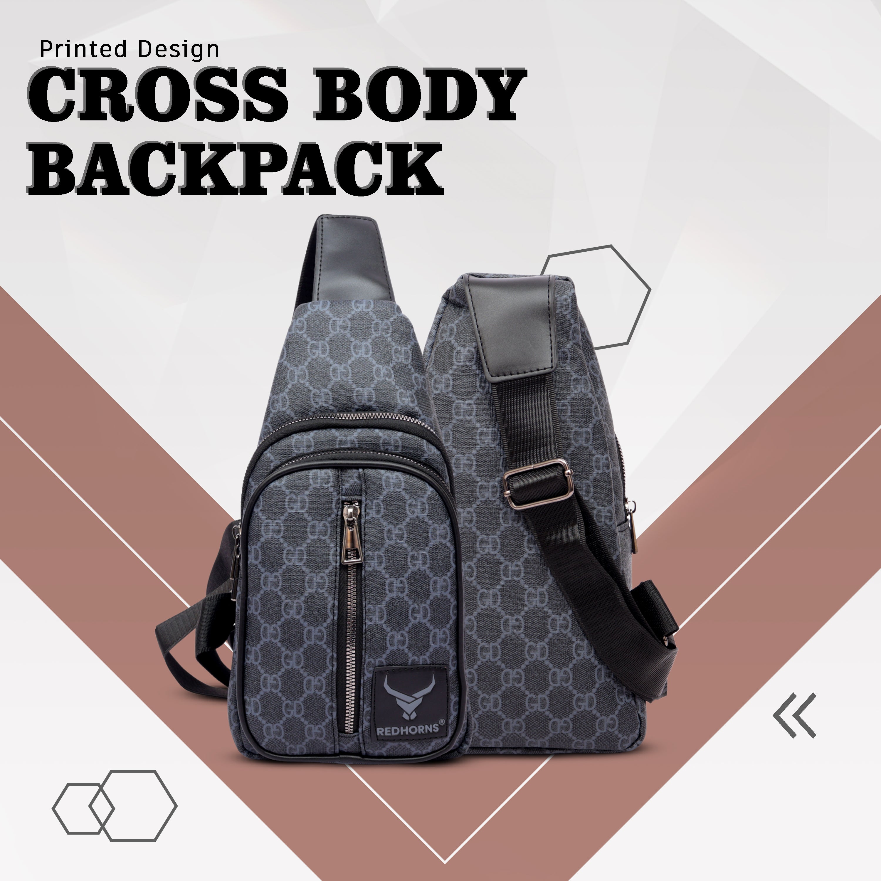 Waterproof crossbody sling bag#color_grey