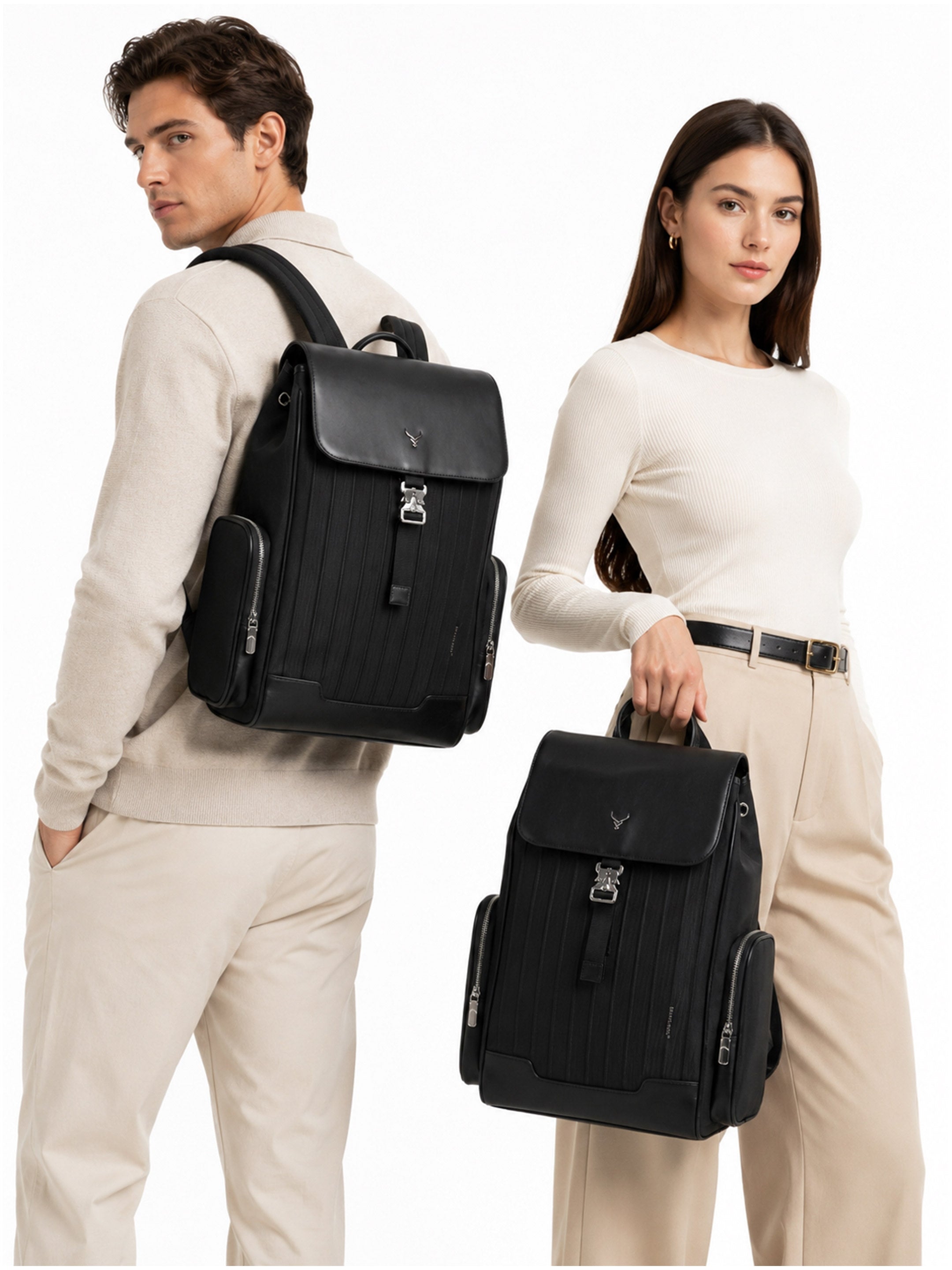 REDHORNS Carbon Fiber 27L Laptop Backpack - Black - side view