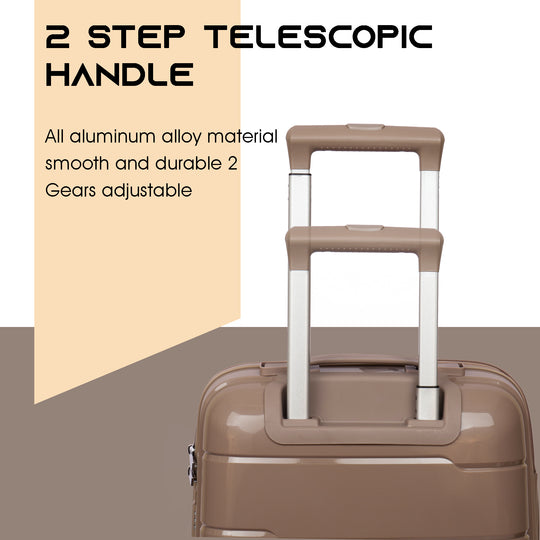 Travel luggage trolley travel suitcase set of 3 luggage trolley set of 3#color_champagne