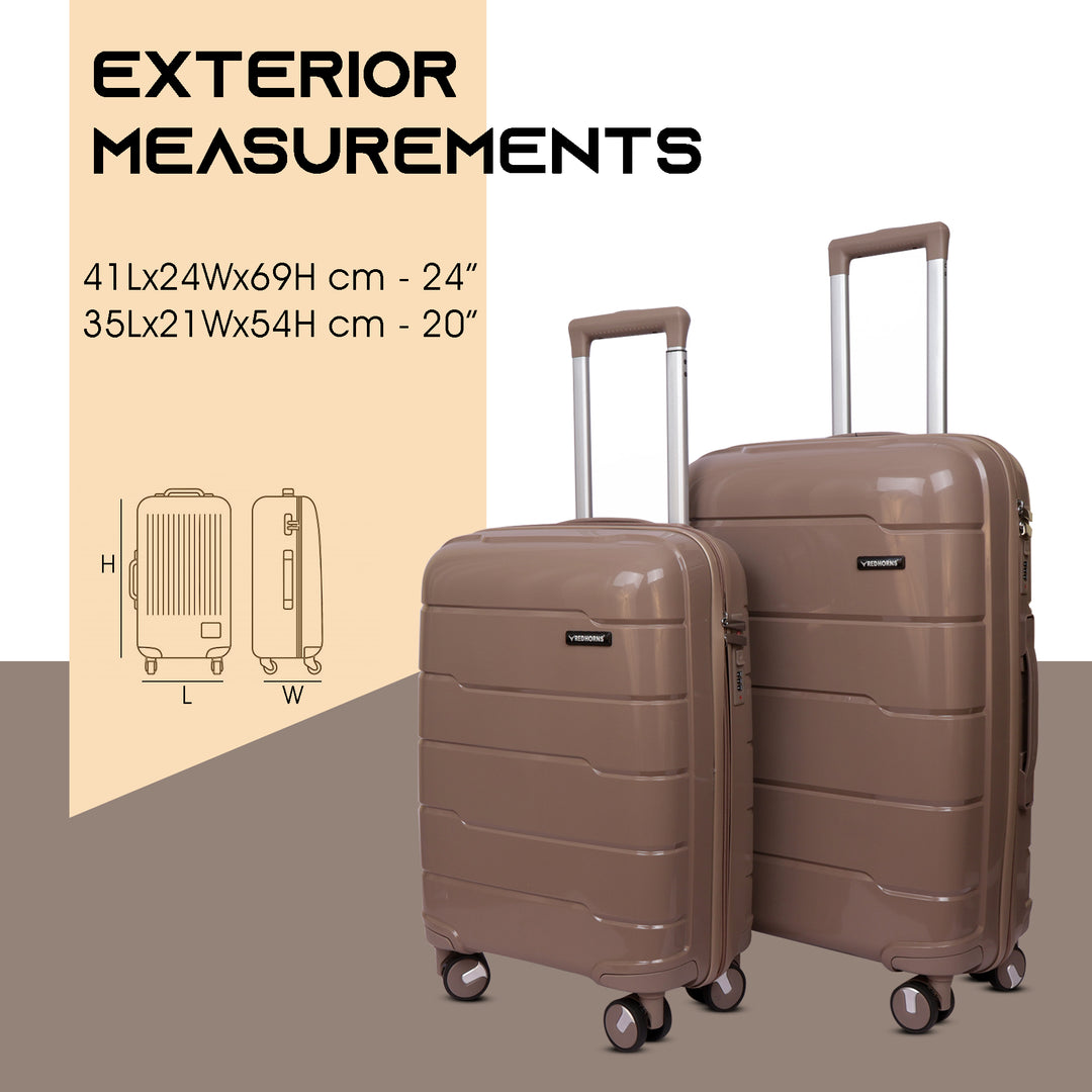 Travel luggage trolley travel suitcase set of 2 luggage trolley set of 2#color_champagne