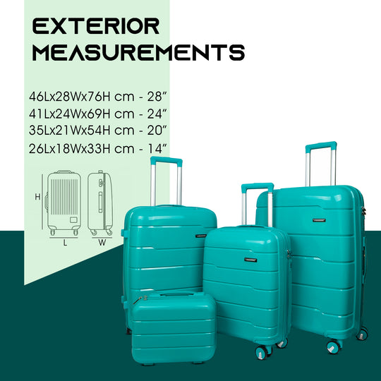 Travel luggage trolley travel suitcase set of 3 luggage trolley set of 3#color_dark-green