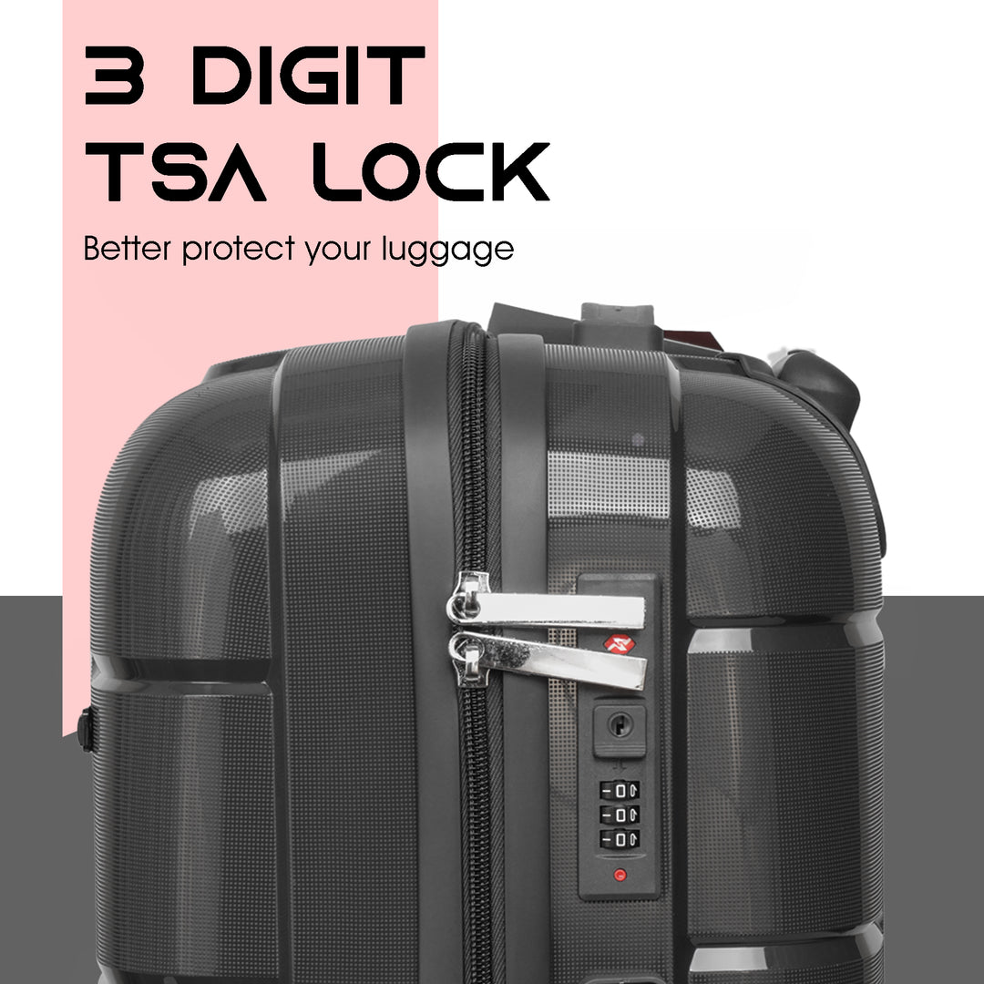 Travel luggage trolley travel suitcase set of 3 luggage trolley set of 3#color_dark-grey