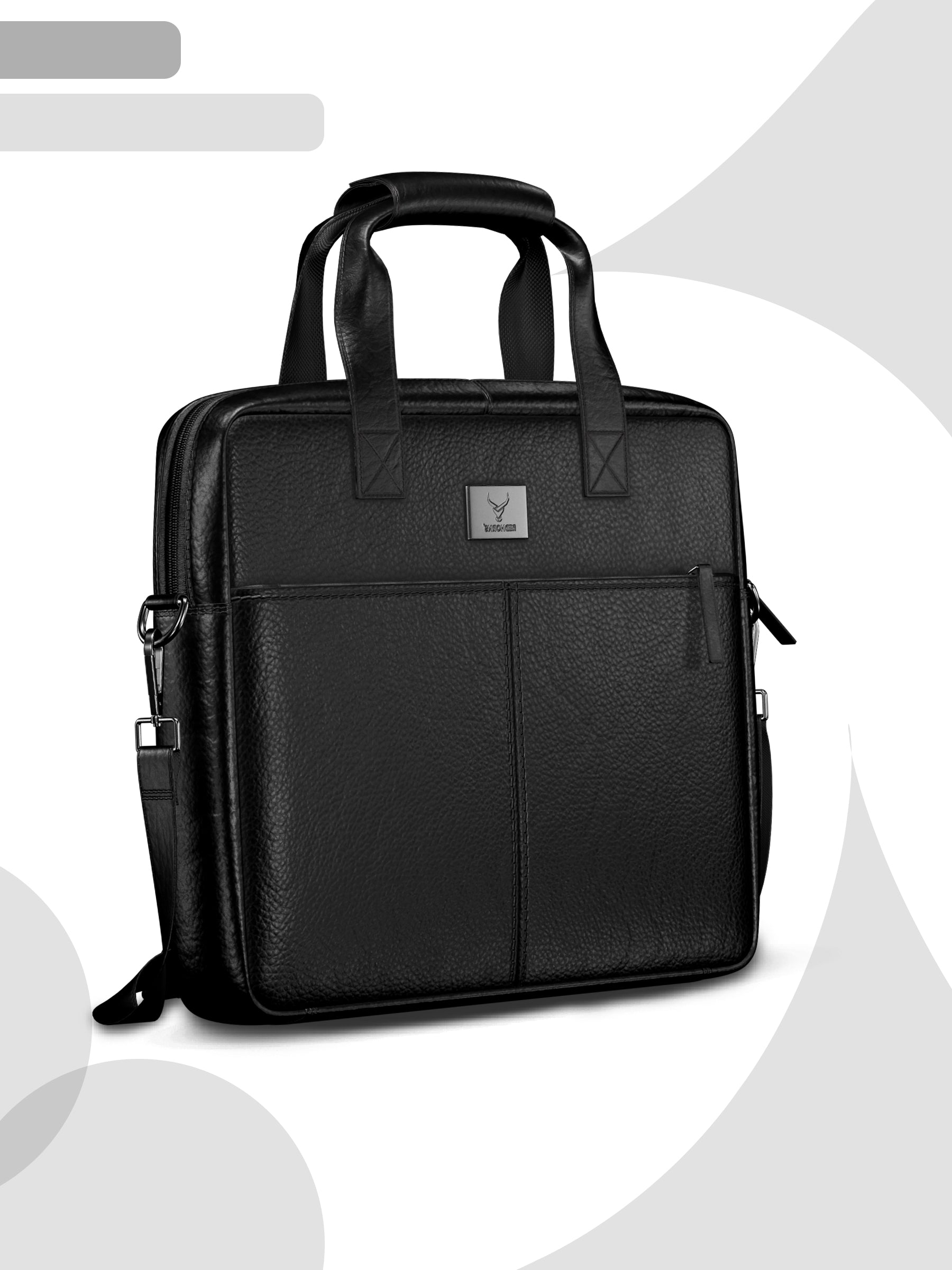 Leather briefcase briefcase for men briefcase bag#color_black