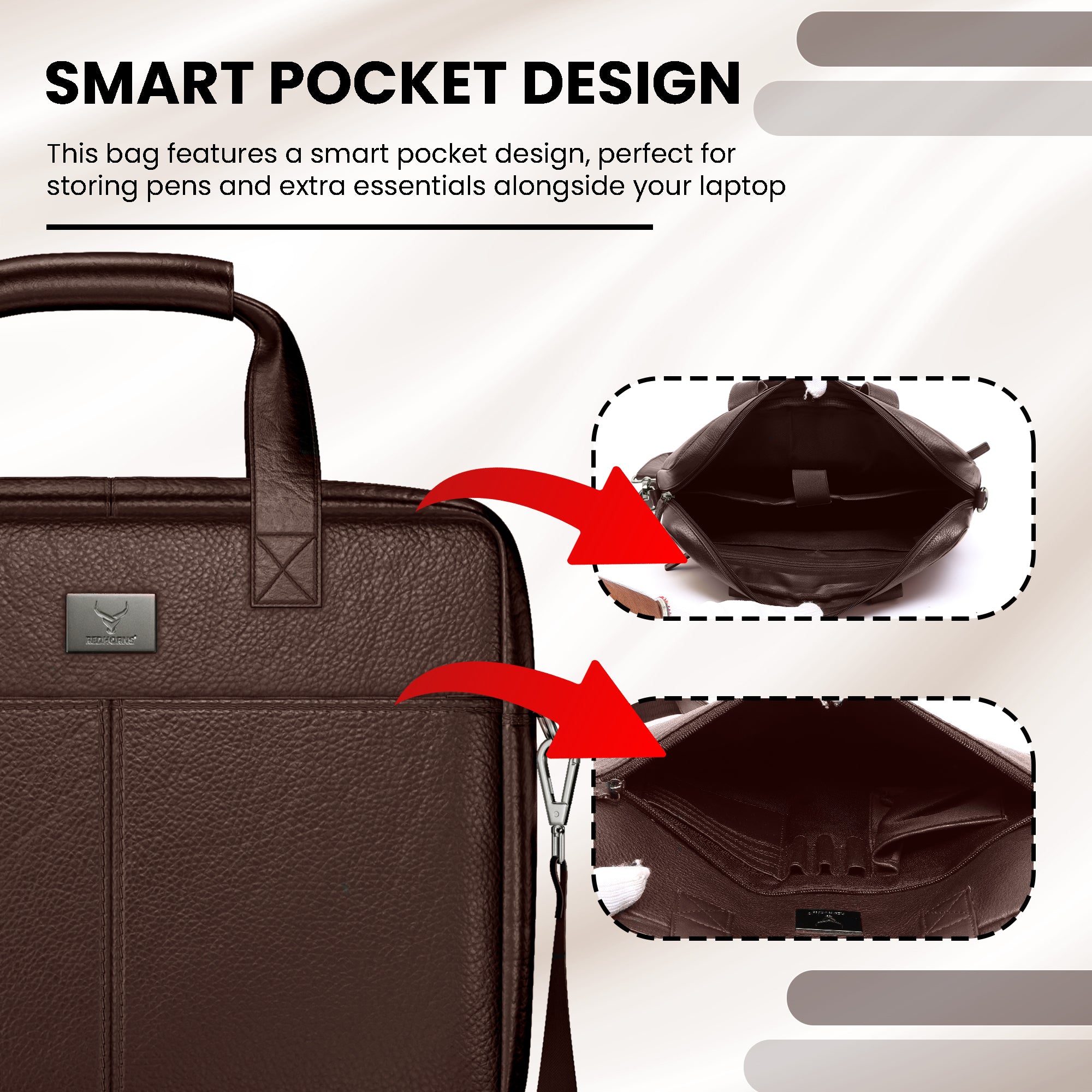 Leather briefcase briefcase for men briefcase bag#color_brown