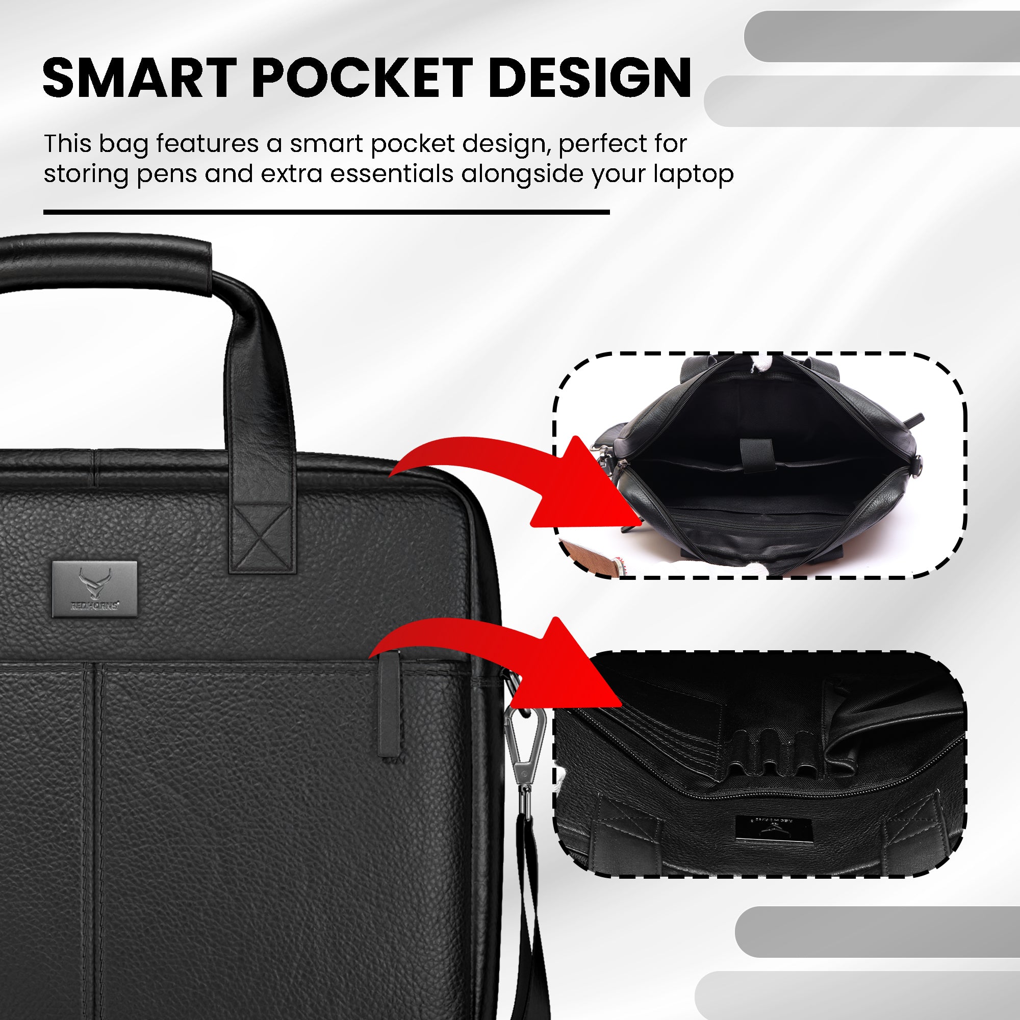 Leather briefcase briefcase for men briefcase bag#color_black