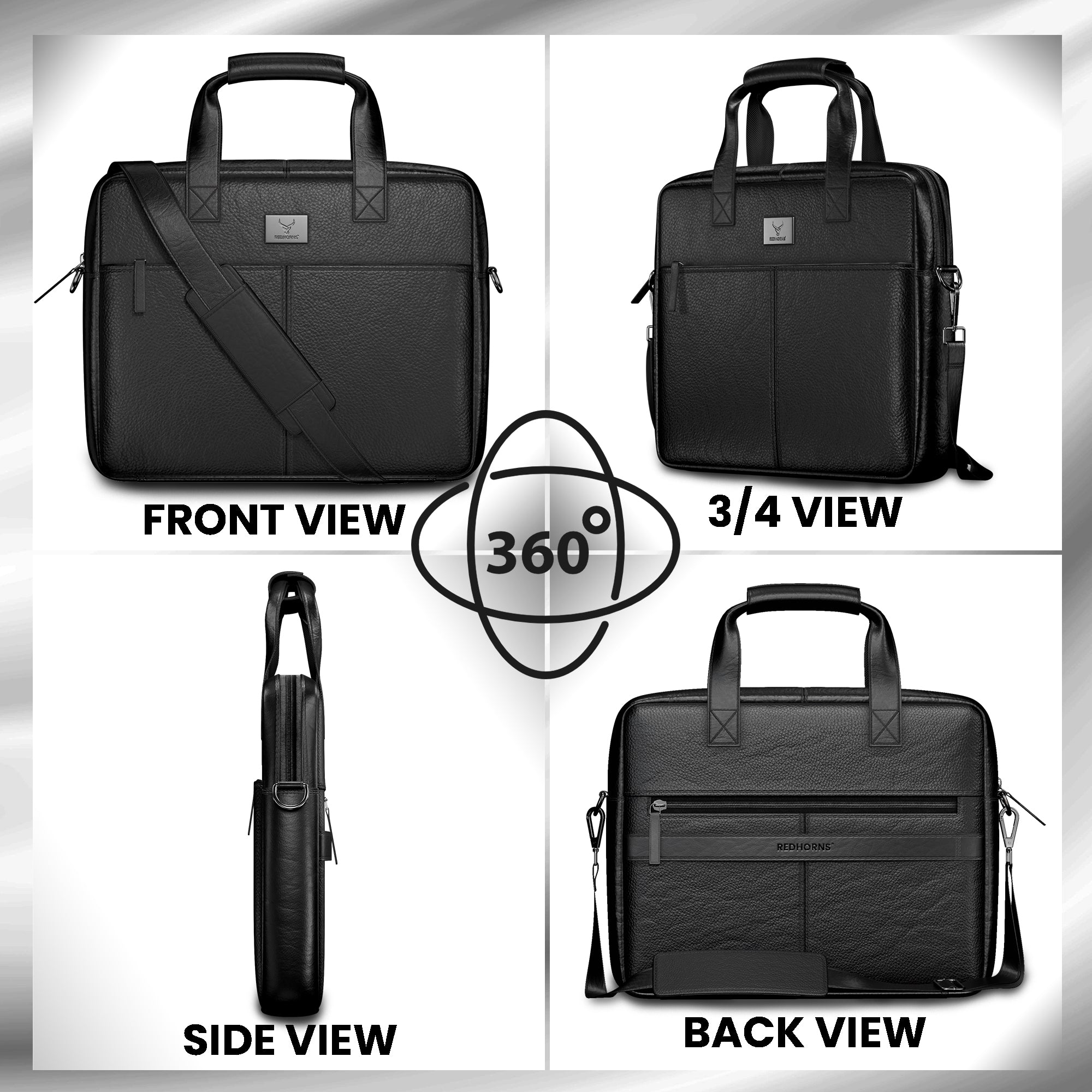 Leather briefcase briefcase for men briefcase bag#color_black