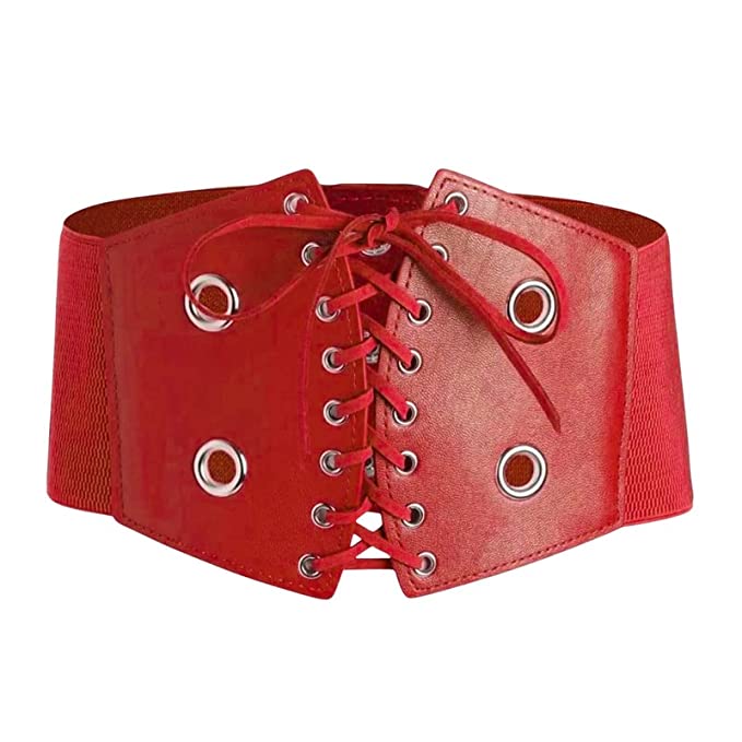 Redhorns Elastic Ladies Wide Belt#color_red