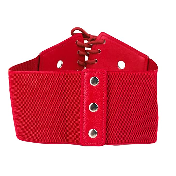 Redhorns Elastic Ladies Wide Belt#color_red