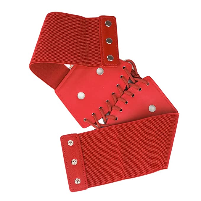 Redhorns Elastic Ladies Wide Belt#color_red