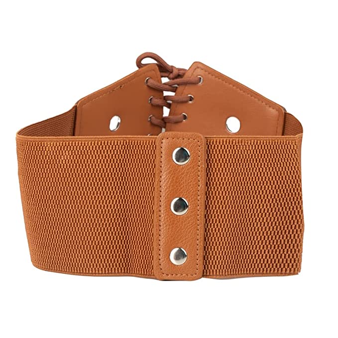 Redhorns Elastic Ladies Wide Belt#color_tan