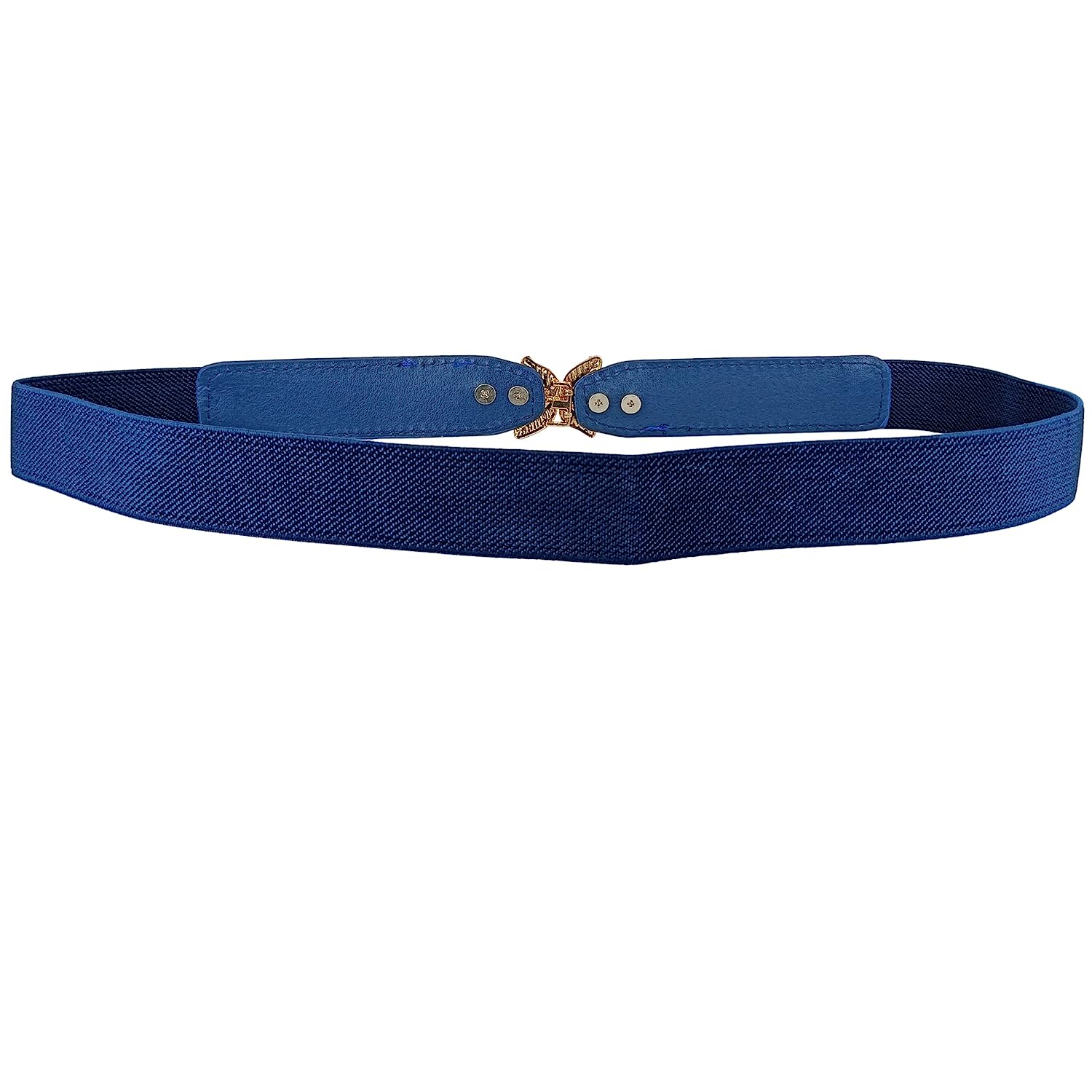 Leaf Design Ladies Elastic Belt#color_indigo