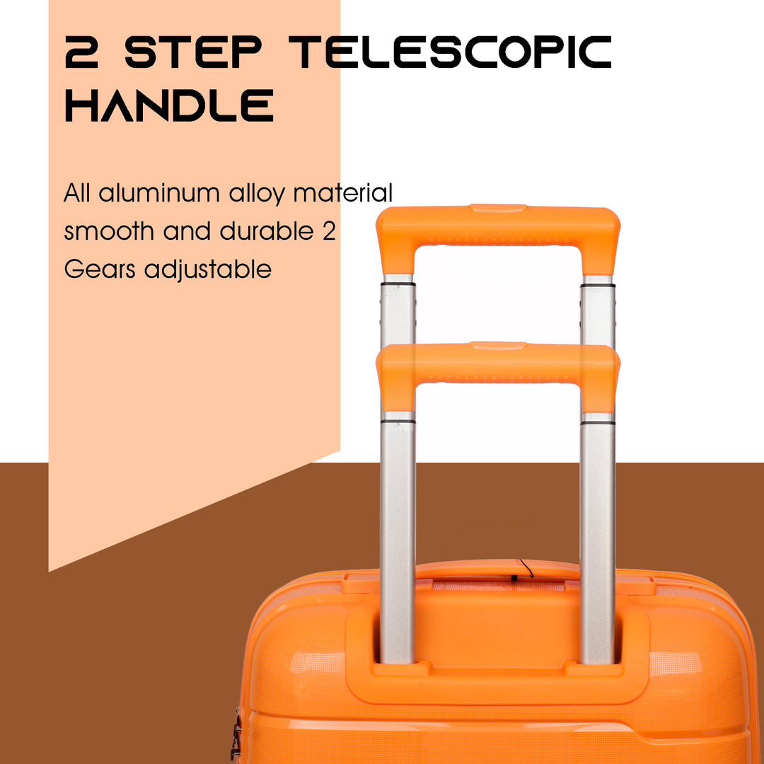 Travel luggage trolley travel suitcase set of 2 luggage trolley set of 2#color_orange